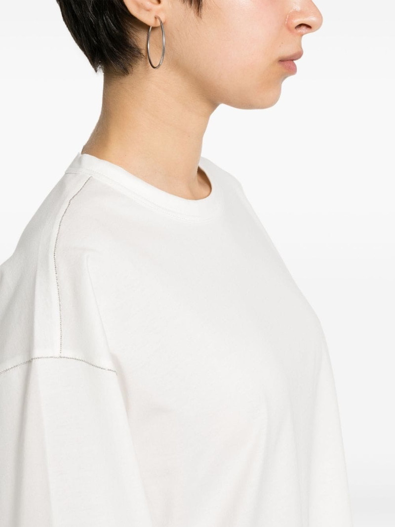 chain-detailed cotton T-shirt 5