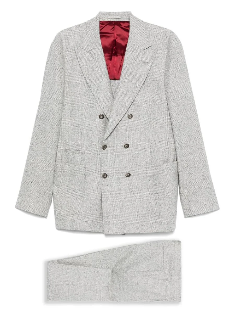 Brunello Cucinelli Wool And Silk Double-Breasted Suit - 1