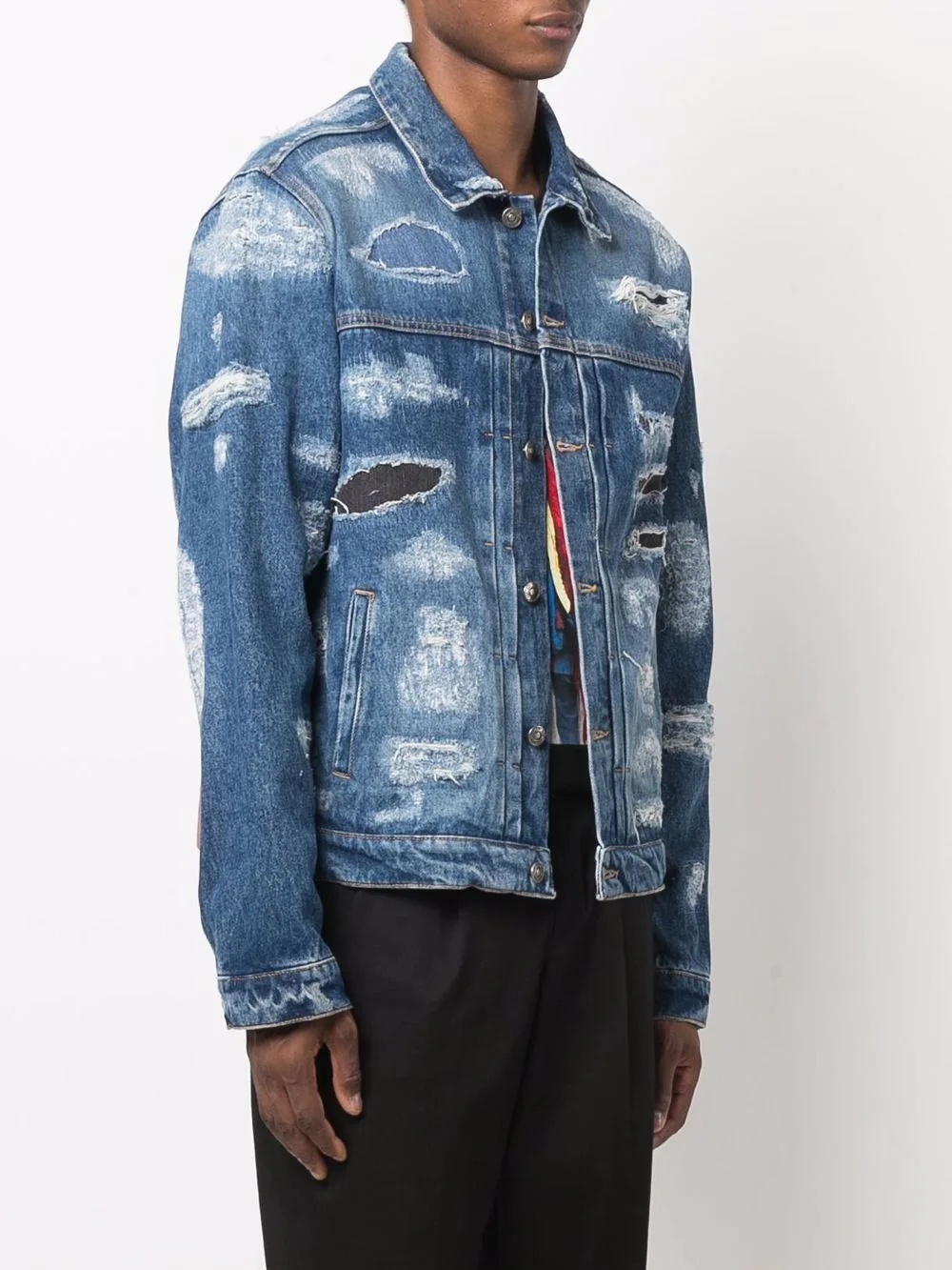 distressed denim jacket - 3