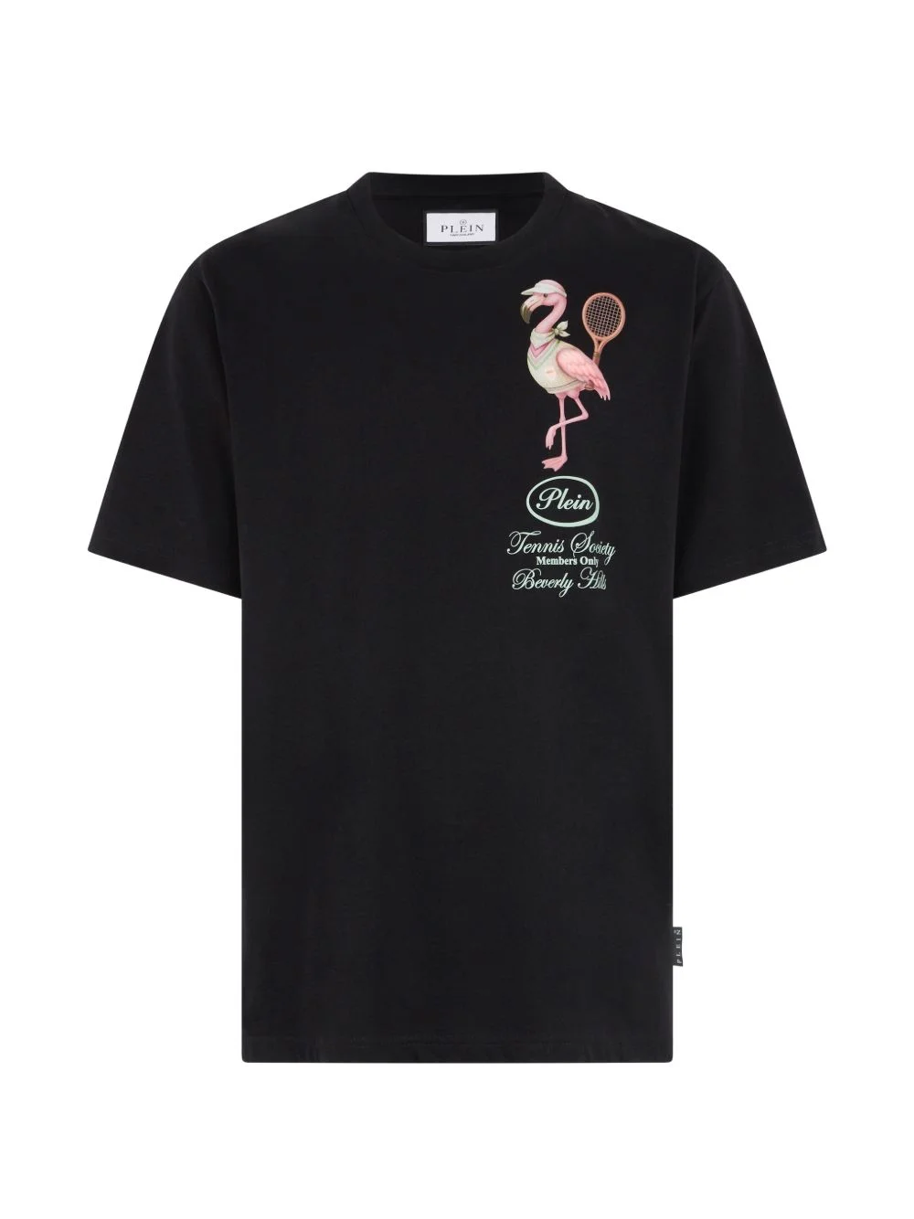 flamingo graphic round neck T-shirt - 1