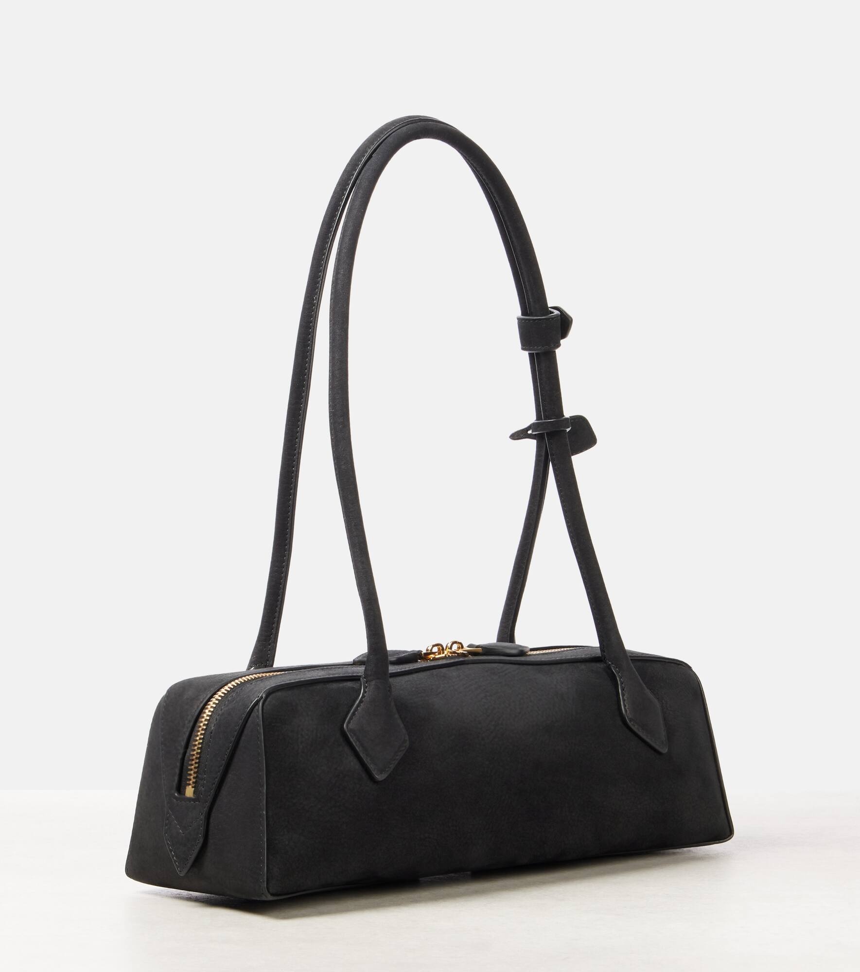 Le Teckel Medium suede shoulder bag - 4