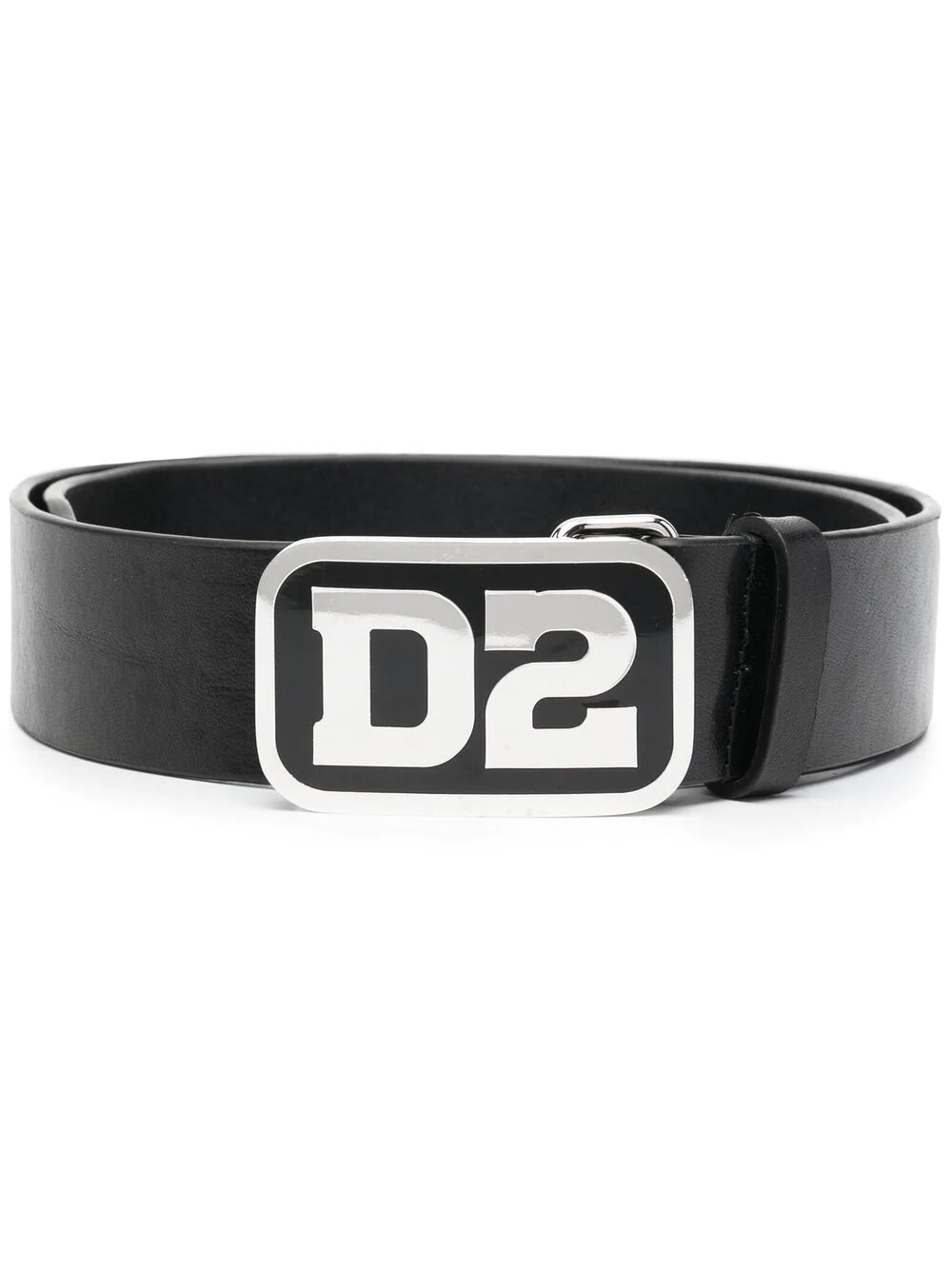 logo-plaque leather belt - 1