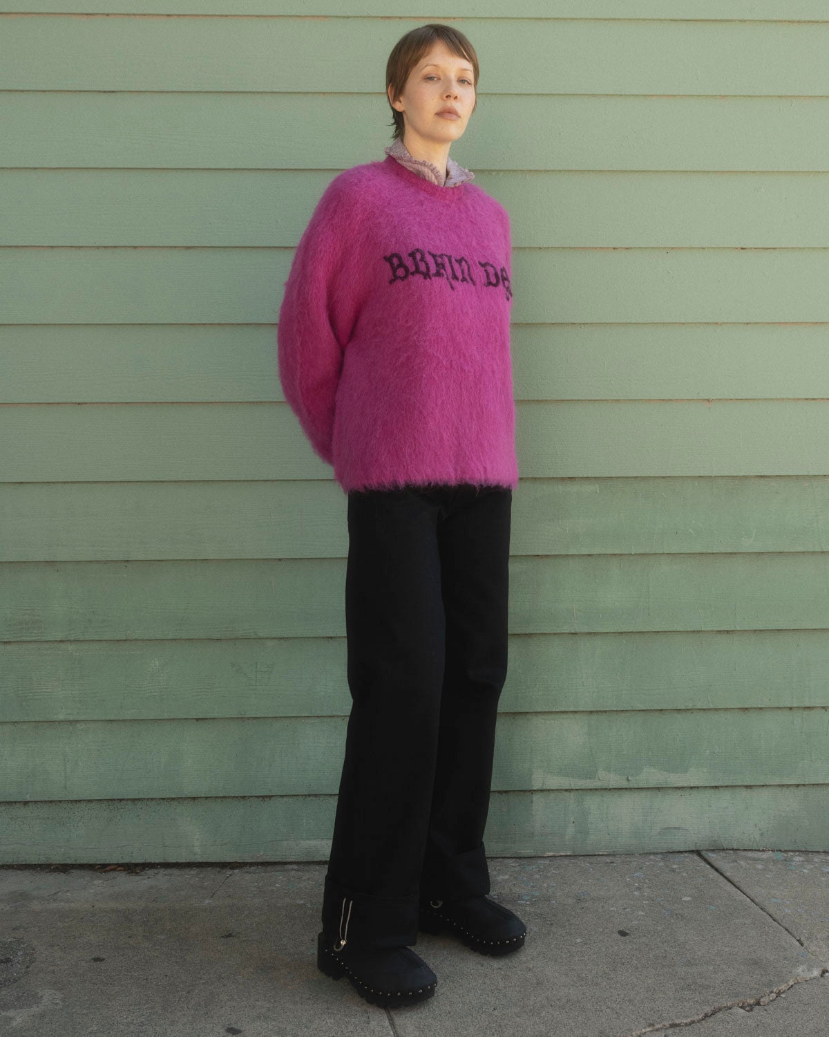 Boxy Knit Sweater - Fuchsia - 4