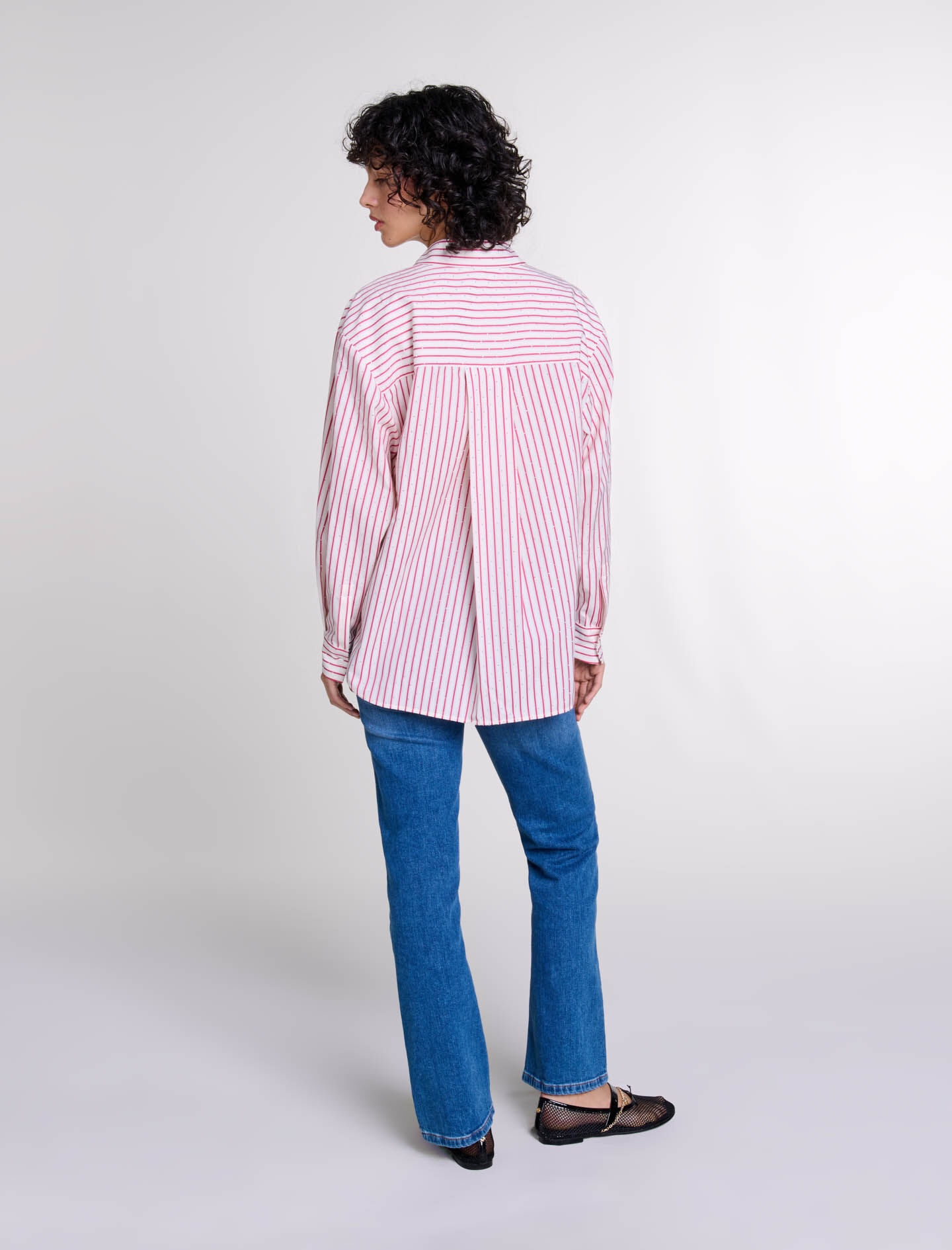 Striped rhinestone shirt - 4