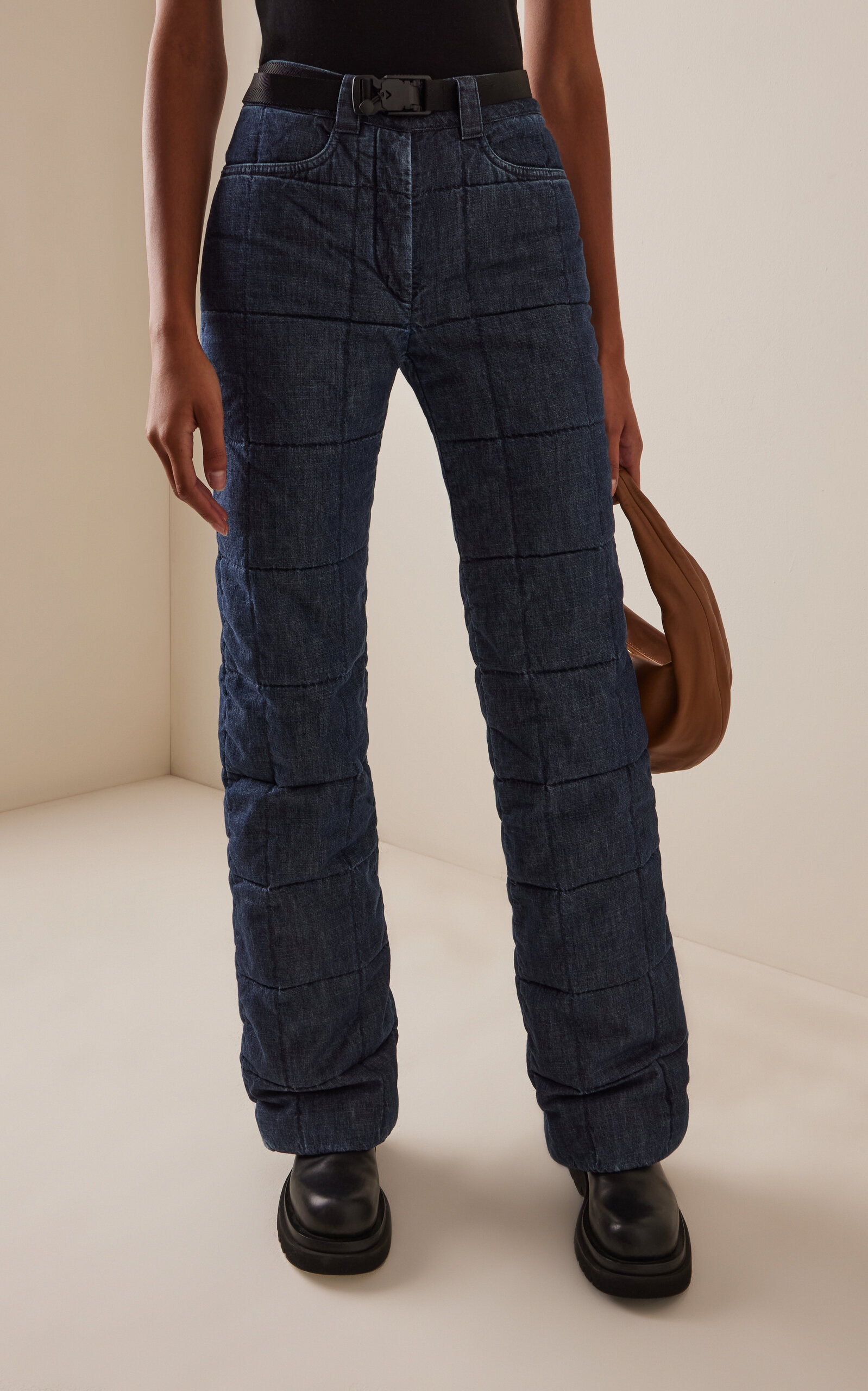 Chalet Quilted Down Denim Pants blue - 3