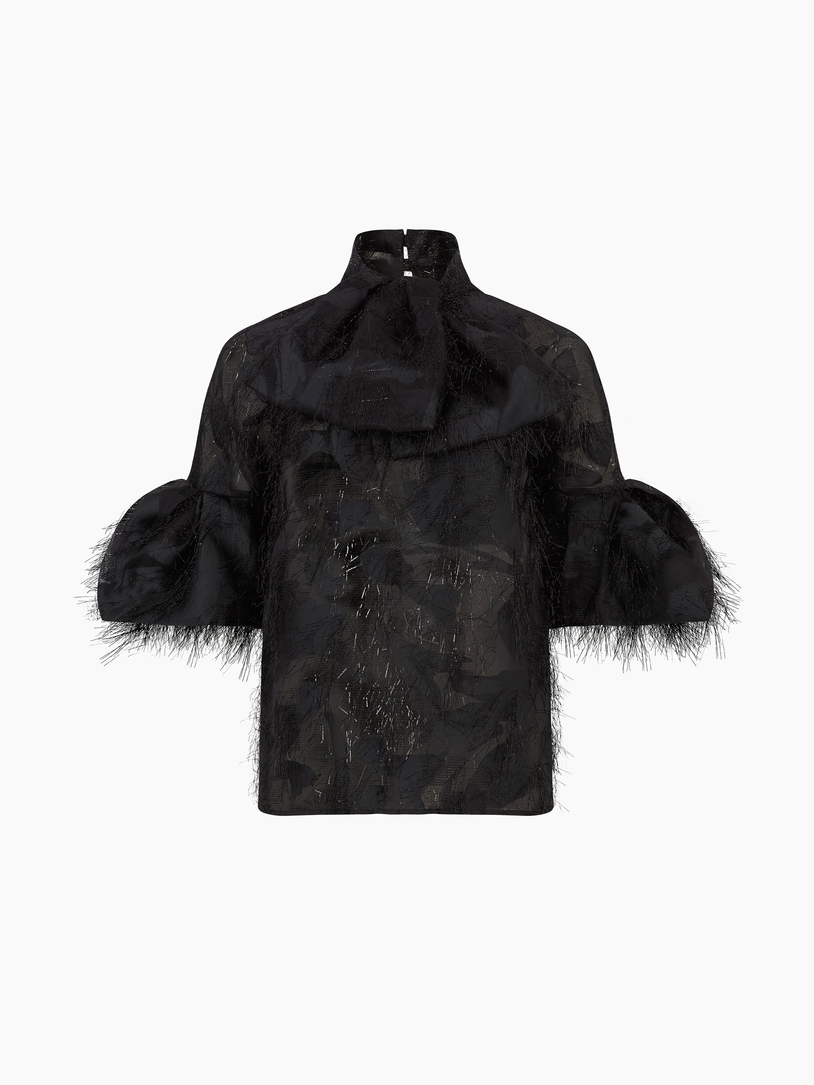 LAVALIERE SHIRT WITH COCOON SLEEVES - 5