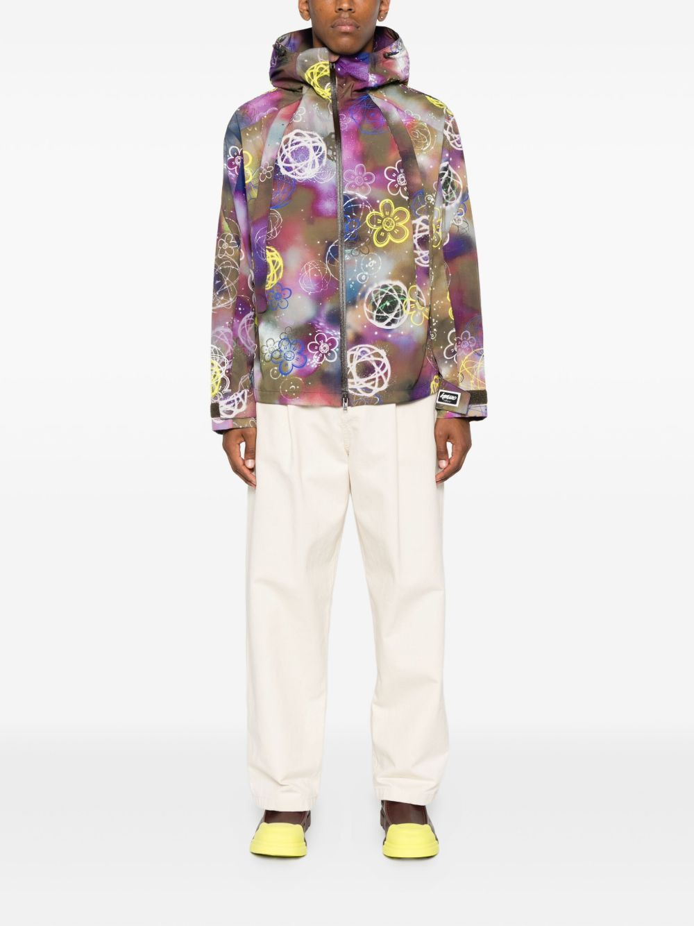 floral-print hooded jacket - 2
