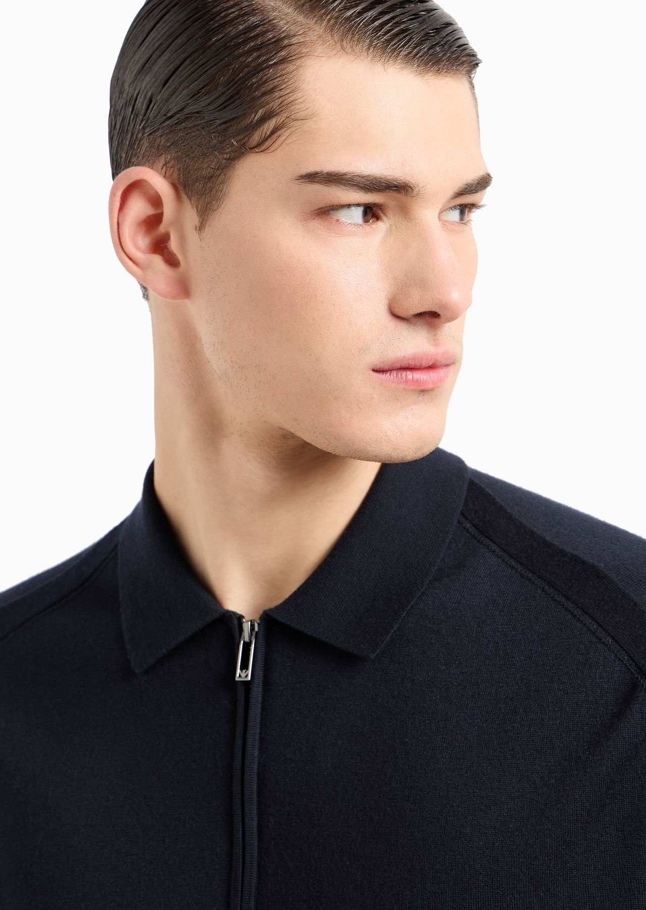 ASV Lyocell blend and virgin wool zip-up polo-shirt collar jumper - 5