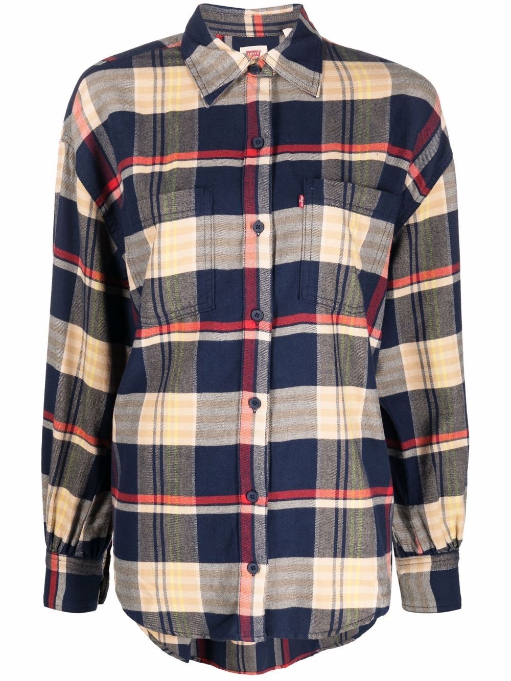 check-print long-sleeve shirt - 1