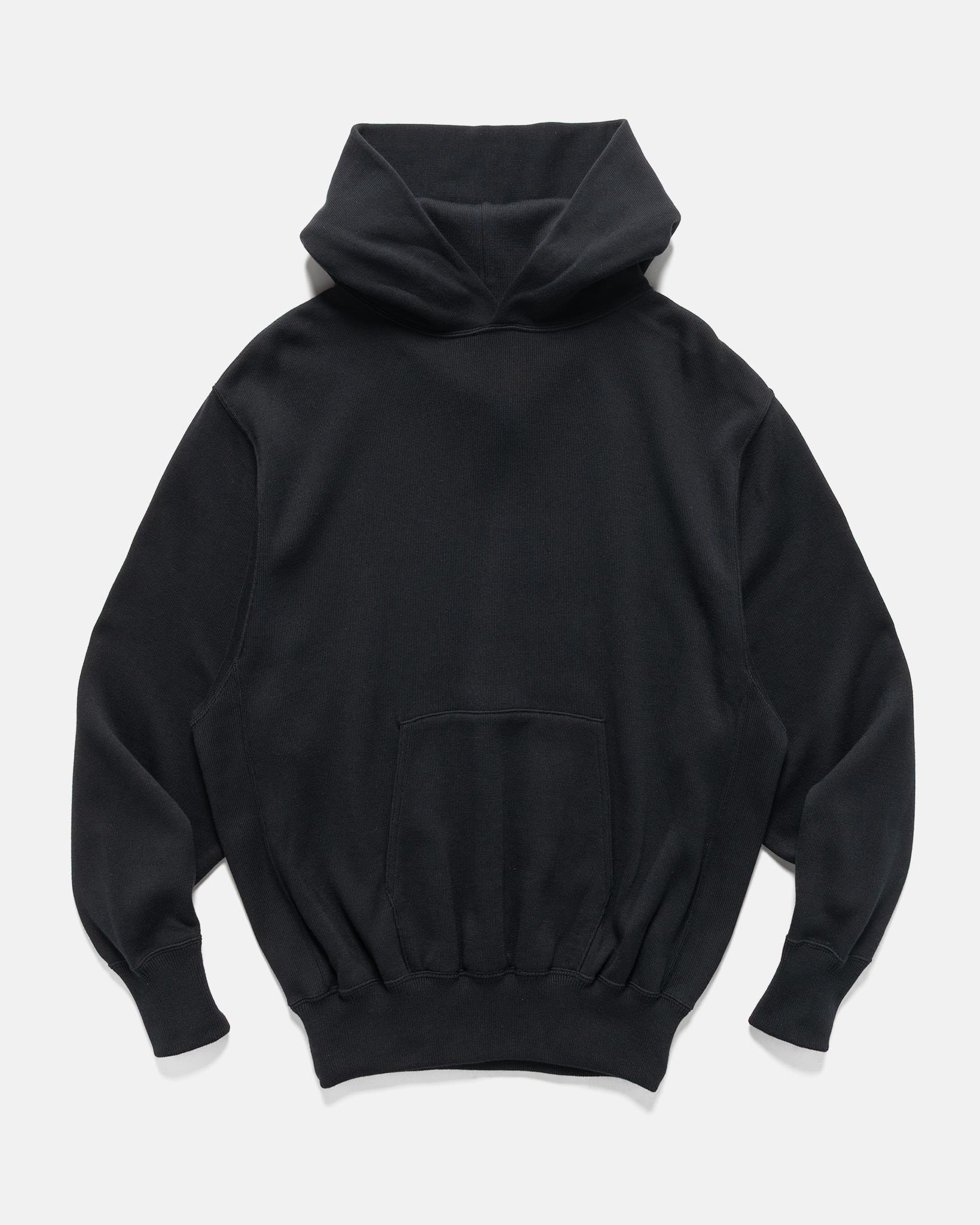 Cotton/Silk Hooded Pullover Black - 1