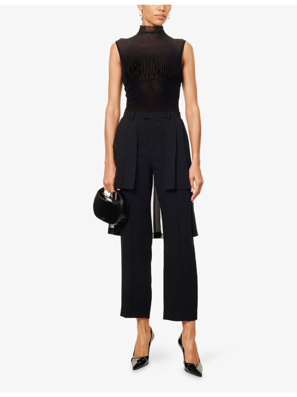 Velvet Sleeveless Stretch-Woven Bodysuit - 2