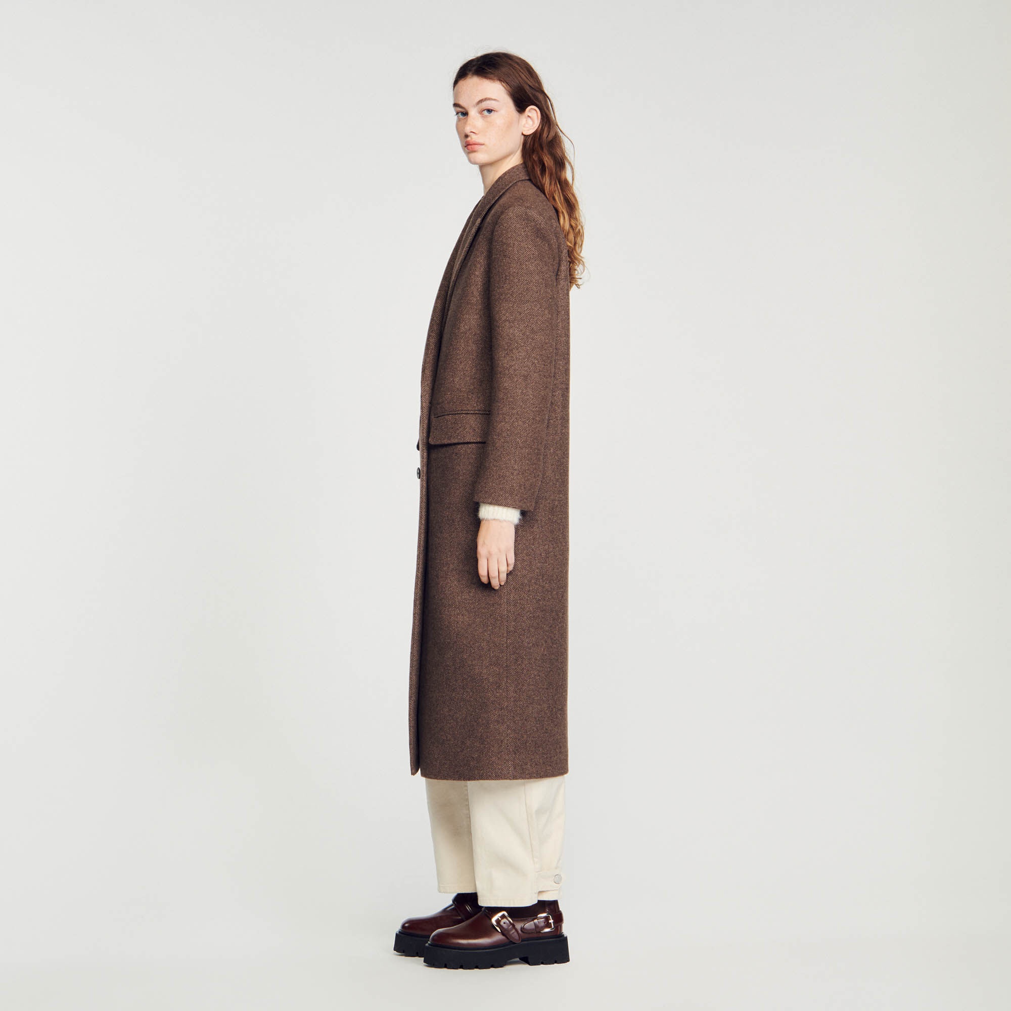 LONG-SLEEVED BUTTON COAT - 7