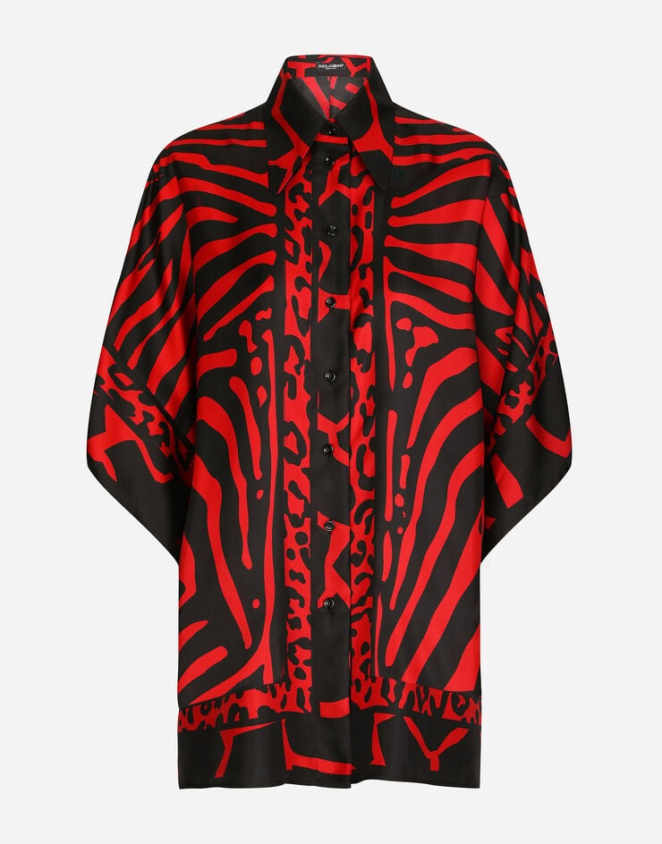 Dolce & Gabbana Men's Oversize Silk Twill Shirt