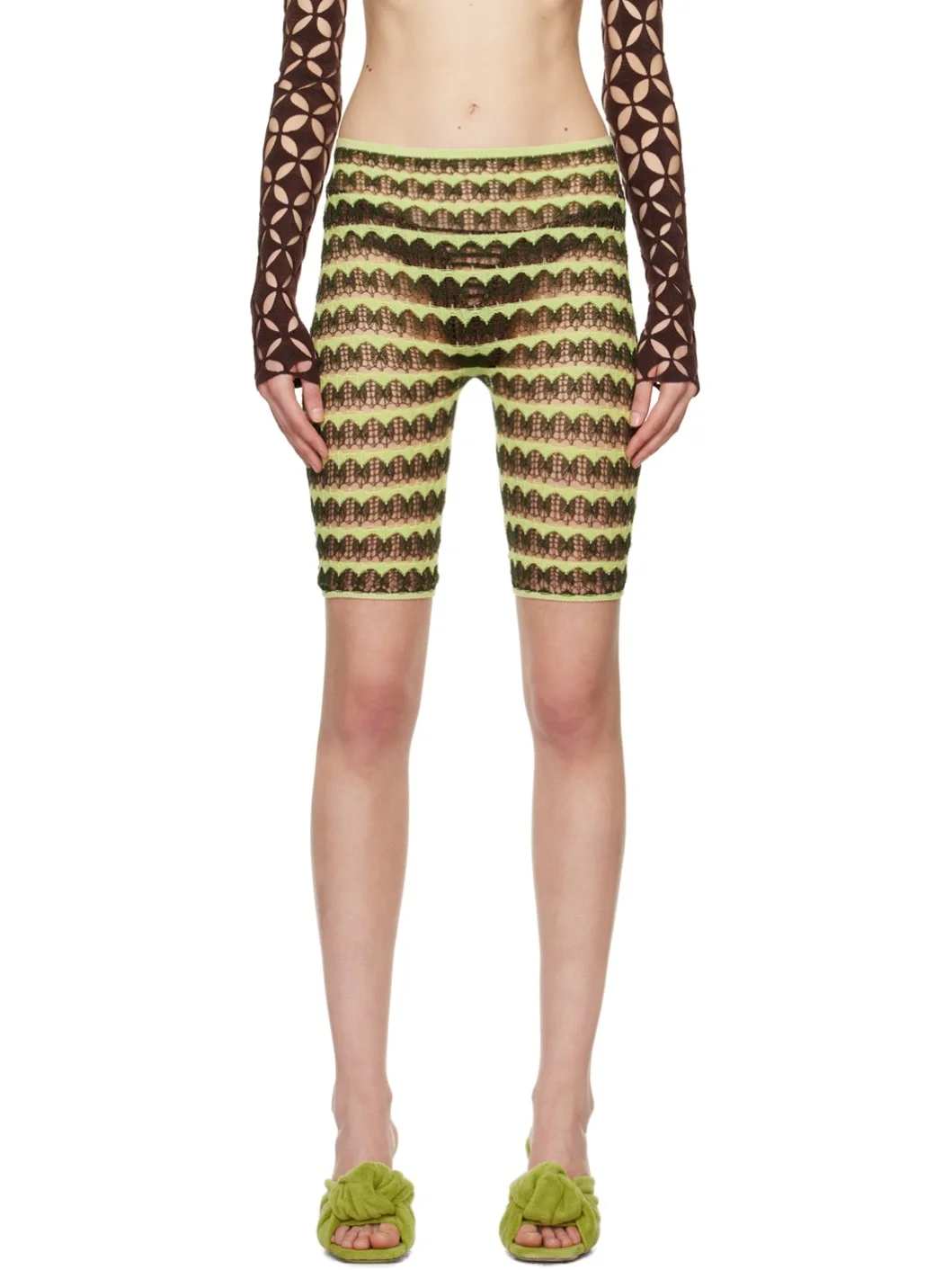 SSENSE Exclusive Green Lacey Shorts - 1