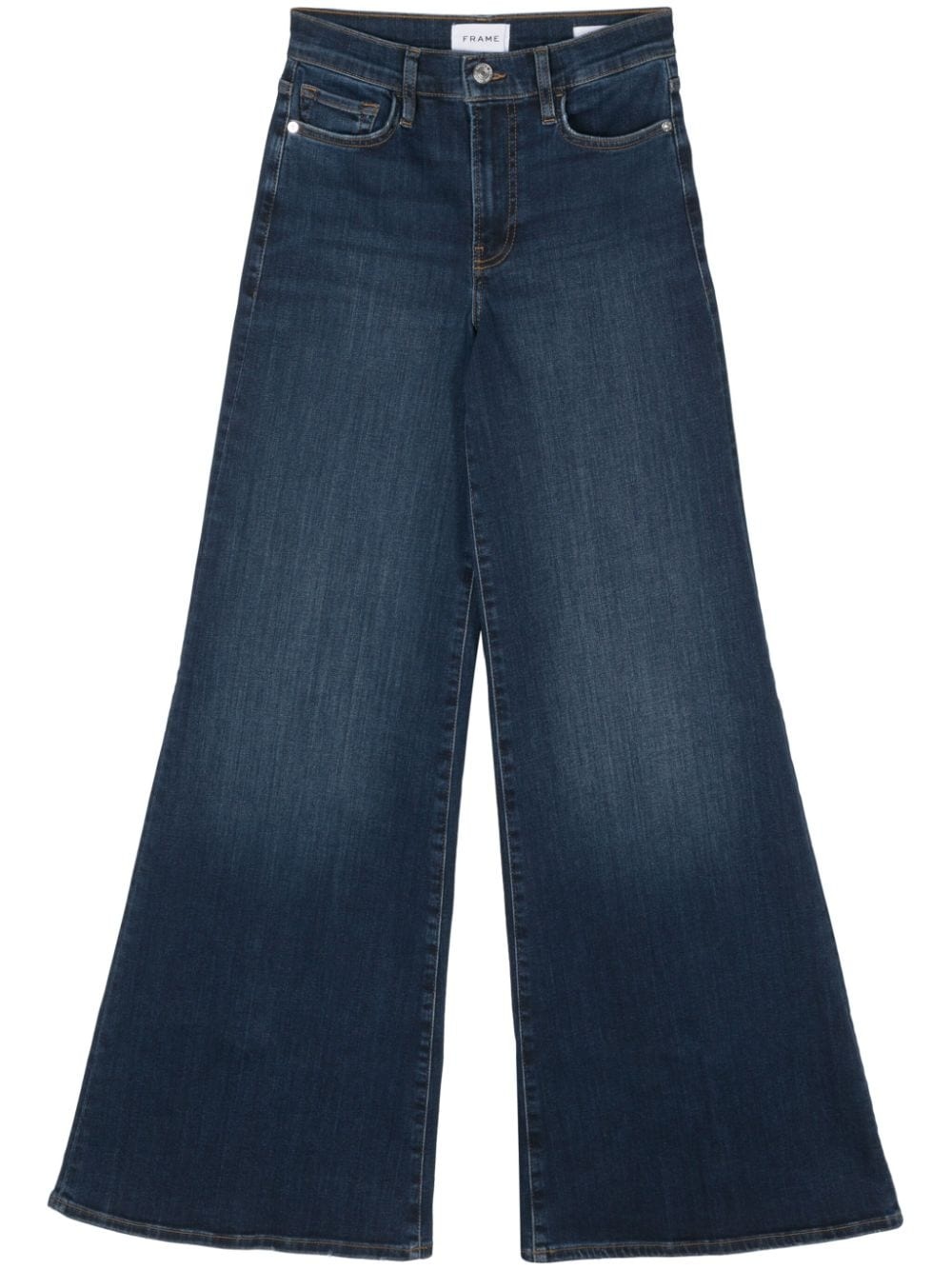 long-length washed flared jeans - 1