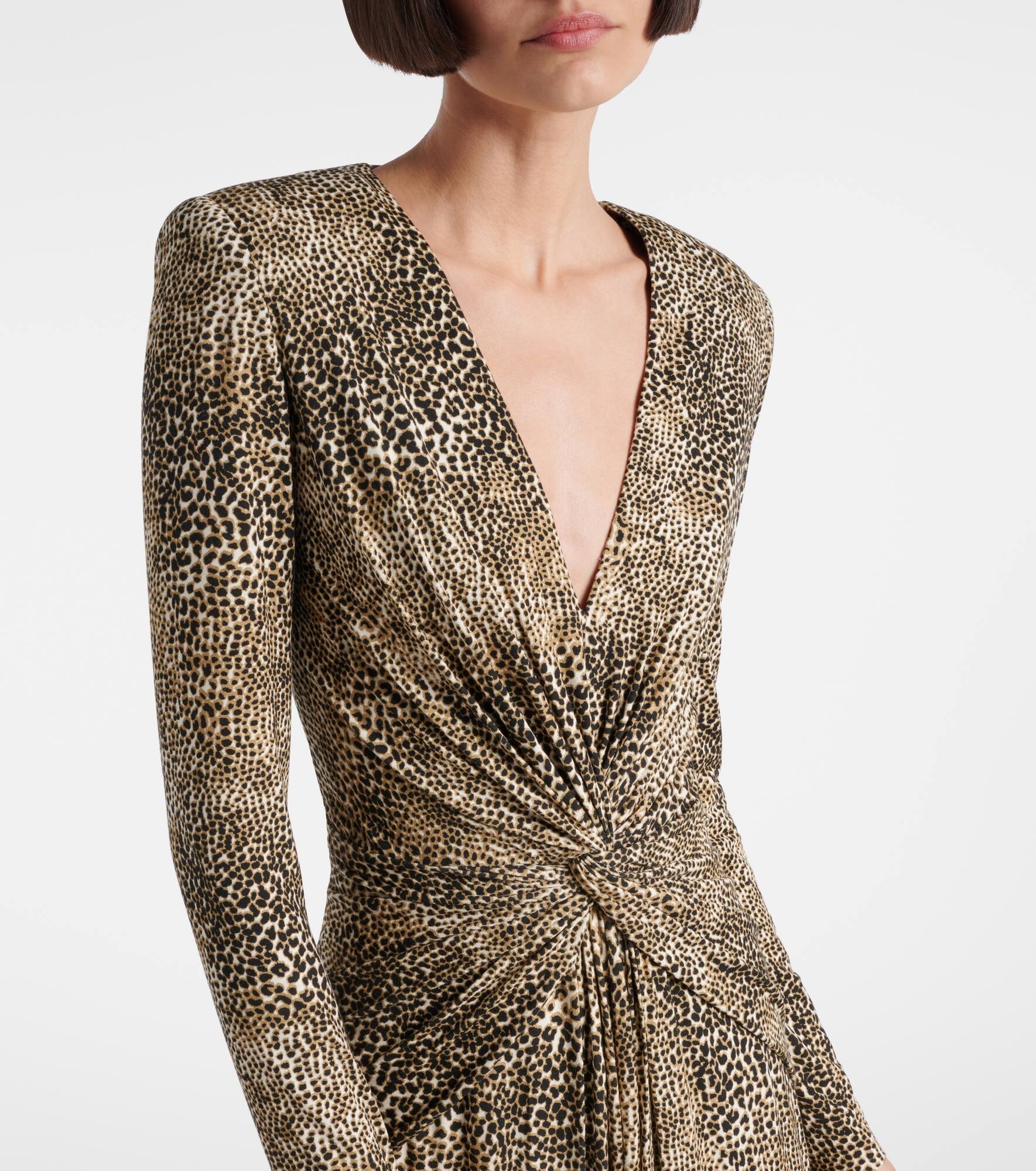 Animalier printed jersey gown - 4