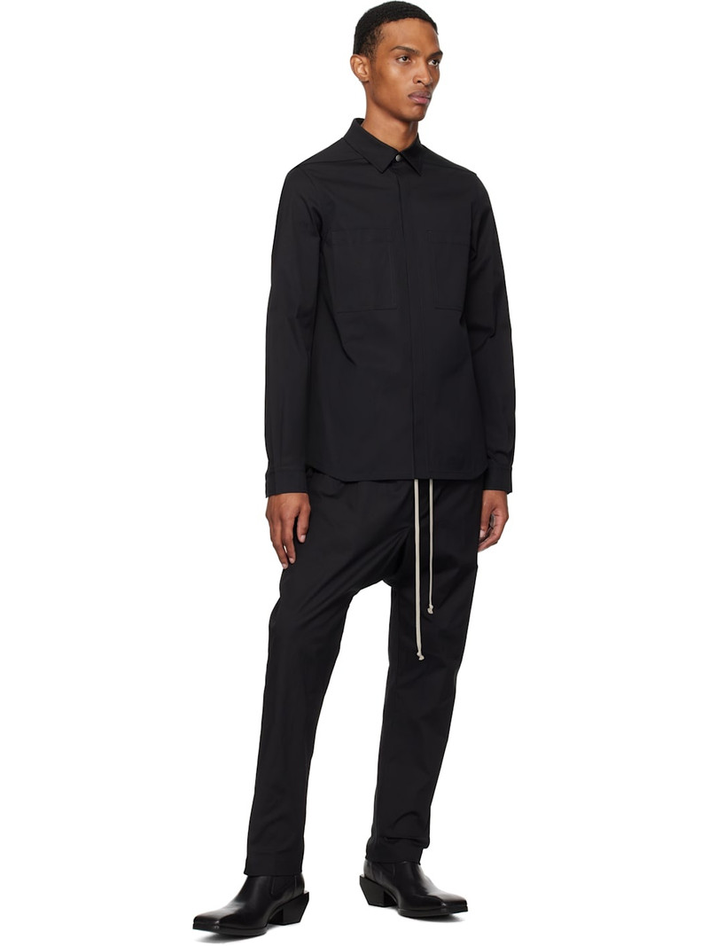 Rick Owens Black Concordians Drawstring Long Trousers outlook