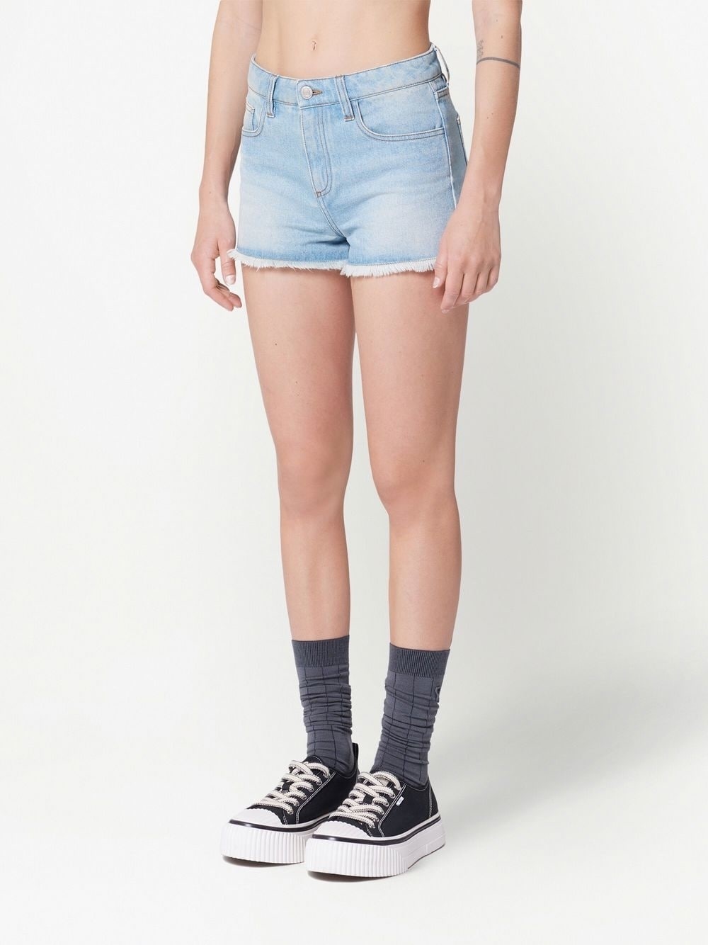 raw-cut mini shorts - 4