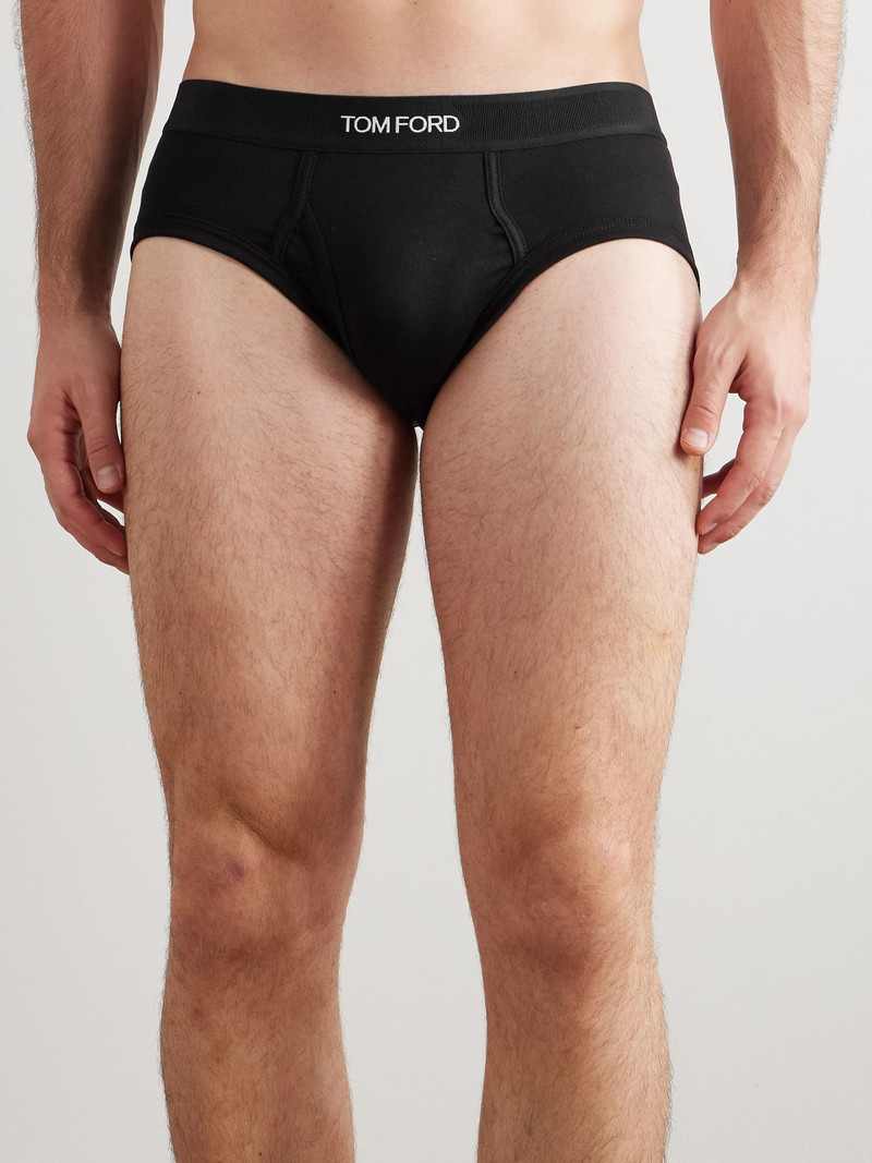 TOM FORD Stretch-Cotton Briefs Black outlook