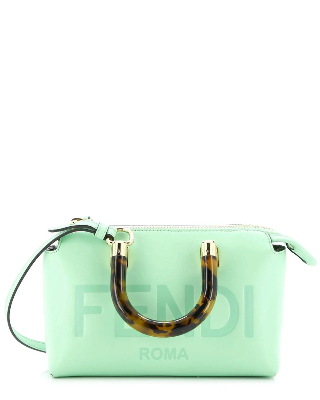 FENDI Green Sheep Leather Logo By The Way Top Handle Bag Embossed Mini
(Authentic Pre-Loved) - 1