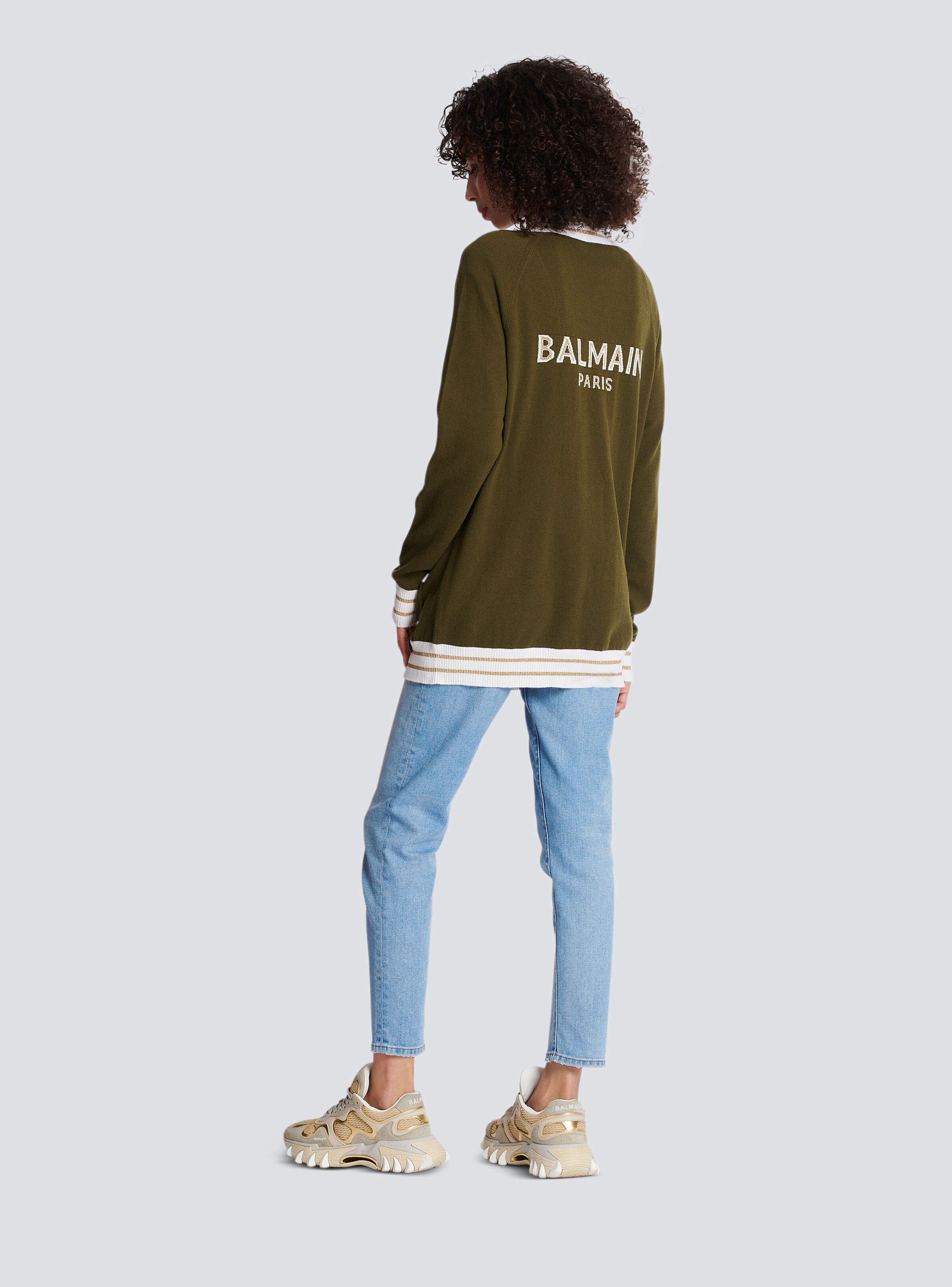 Cashmere cardigan with Balmain logo - 2