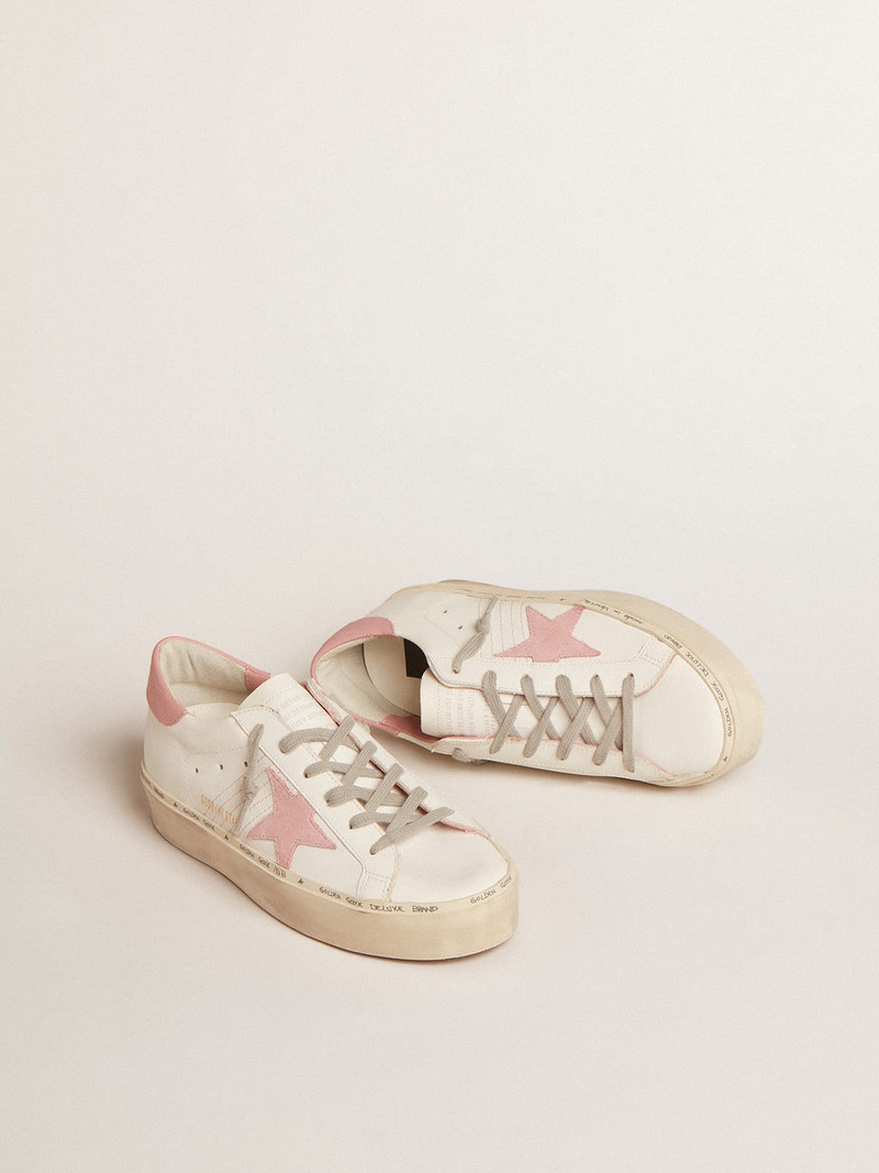 Golden Goose Hi Star with suede star and old rose leather heel tab outlook