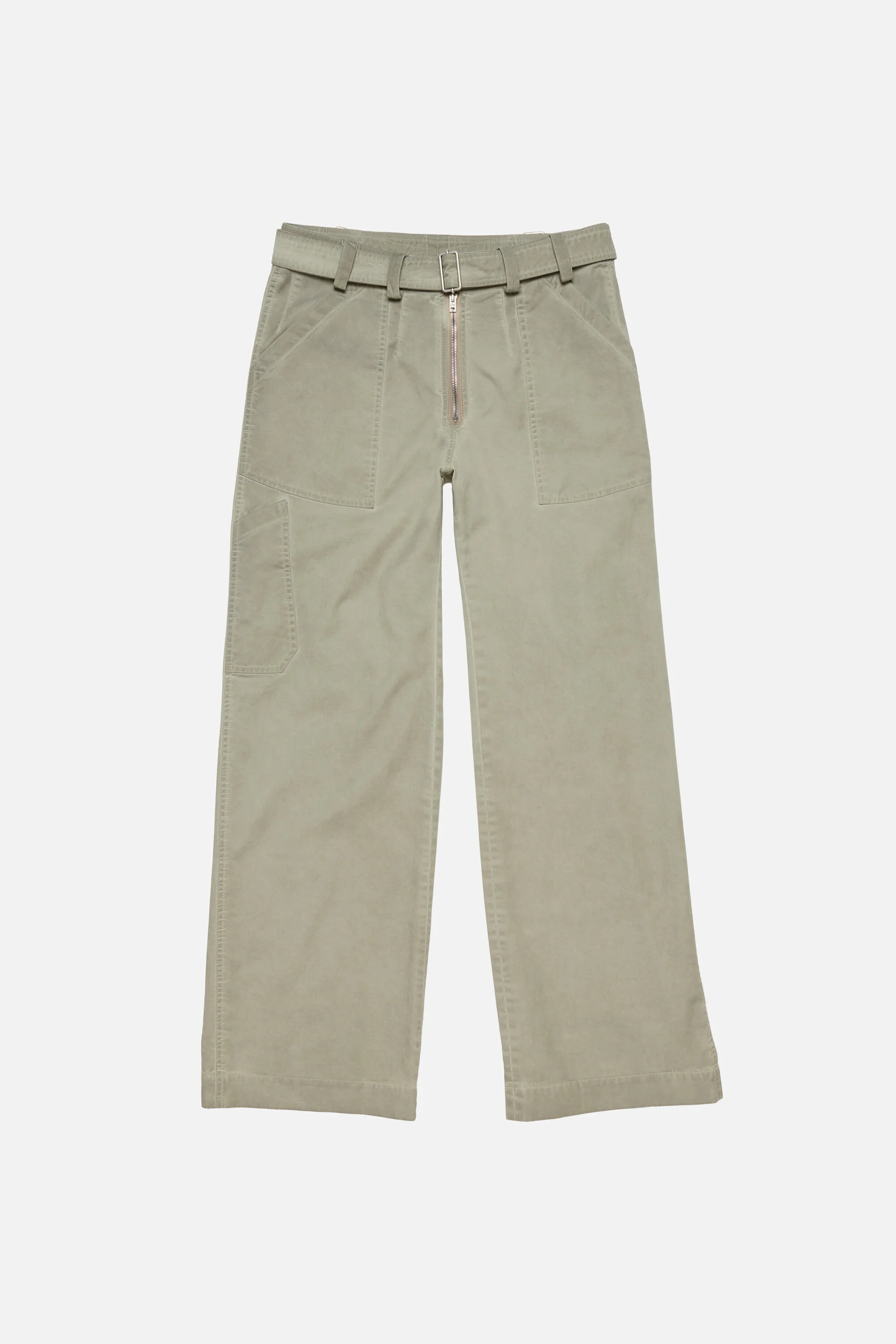 Twill trousers with belt - Clay beige - 1