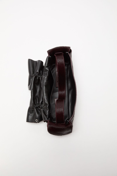 Acne Studios Multipocket furry leather bag - Dark burgundy outlook