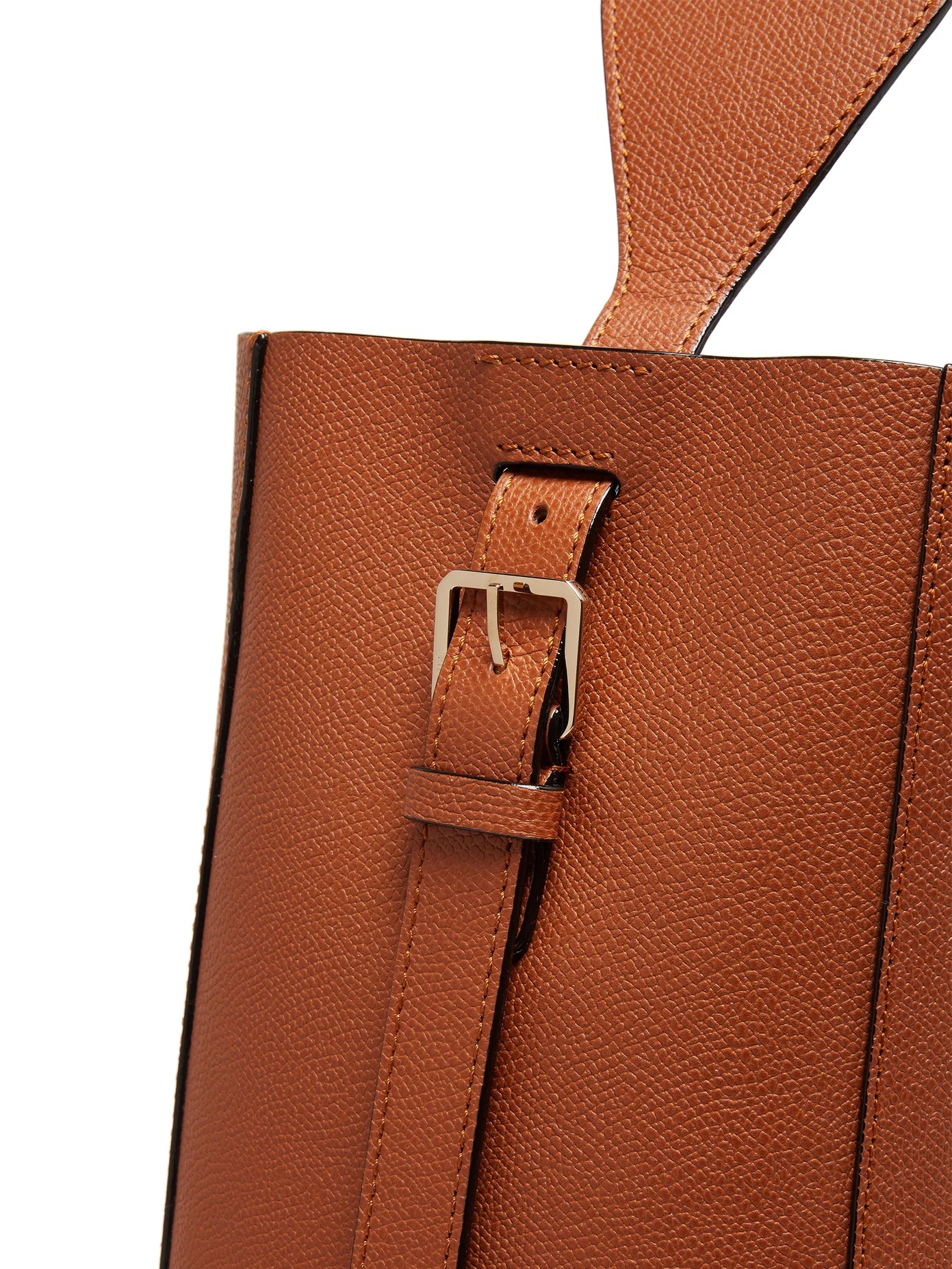 Adjustable-strap grained-leather tote bag - 6