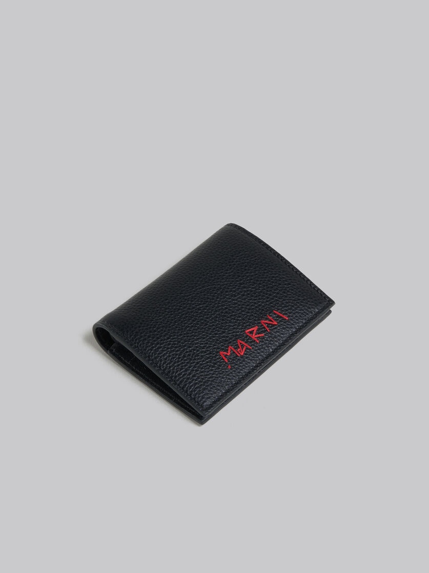 BLACK LEATHER BIFOLD WALLET WITH MARNI MENDING - 5
