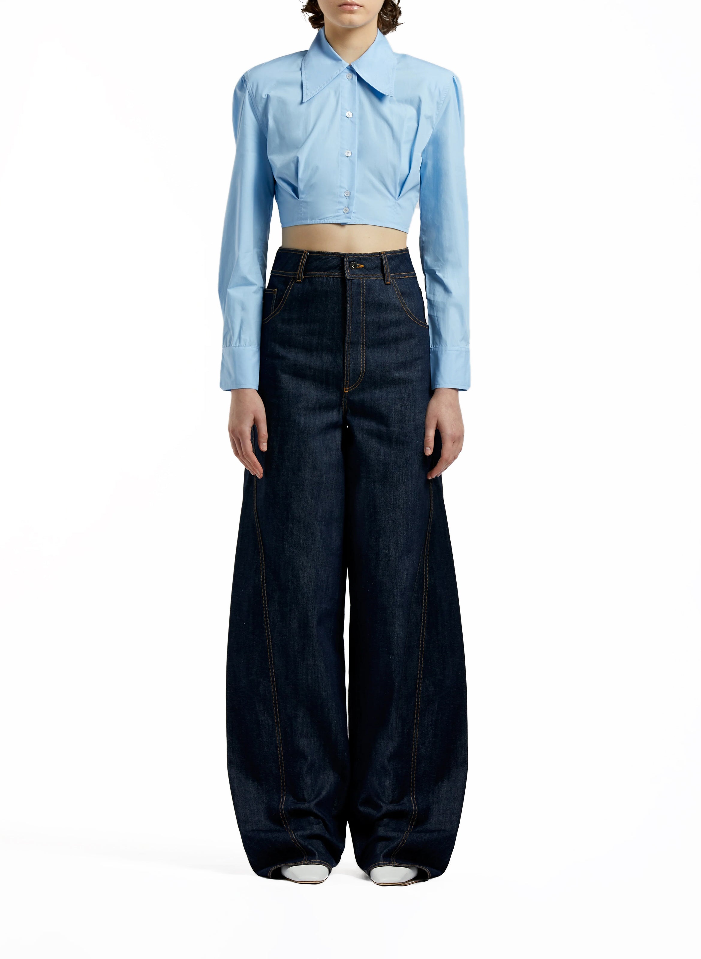 Cropped Shirt Blue - 1