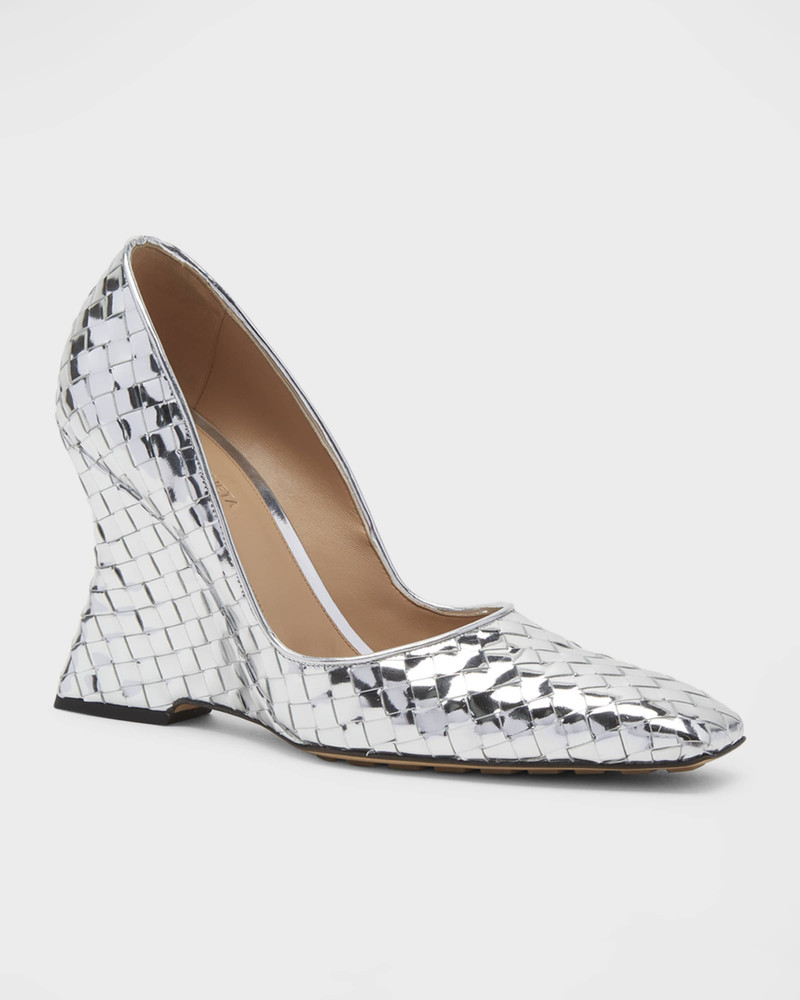 Bottega Veneta Comet Woven Mirror Leather Pumps outlook