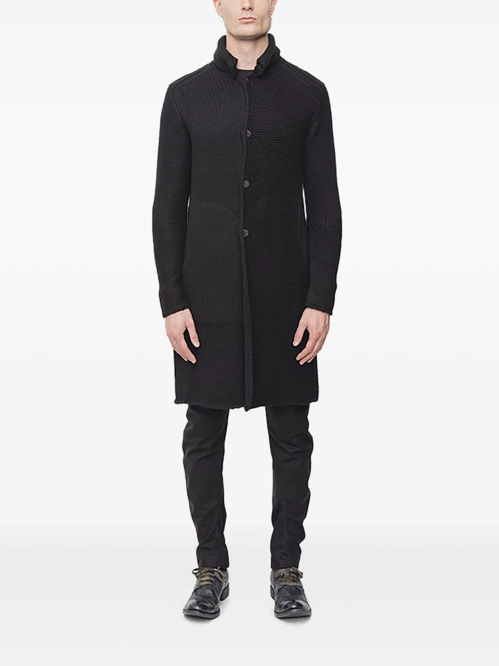 roll-neck knitted cardigan - 1