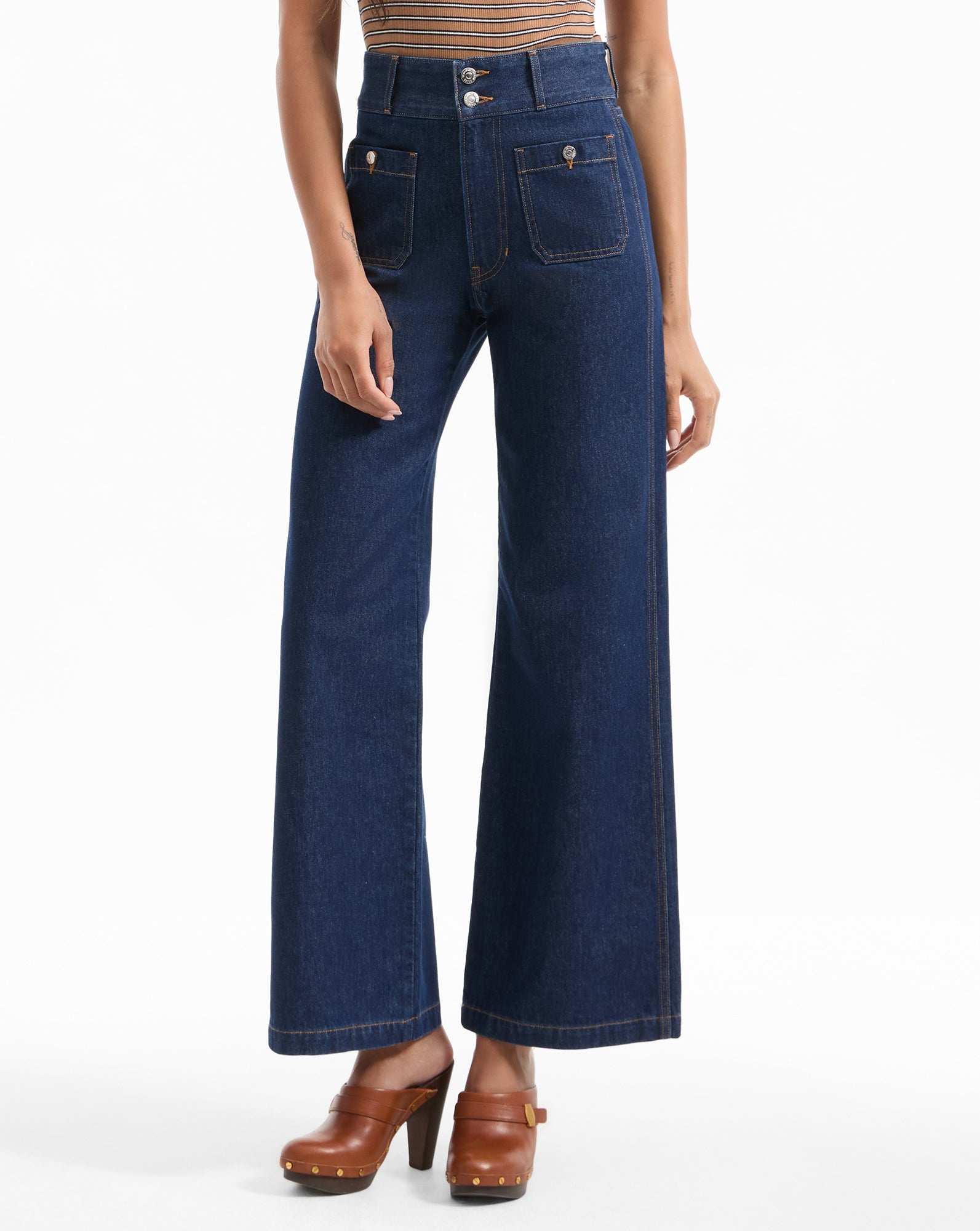 TAYLOR PATCH-POCKET WIDE-LEG JEAN - 3