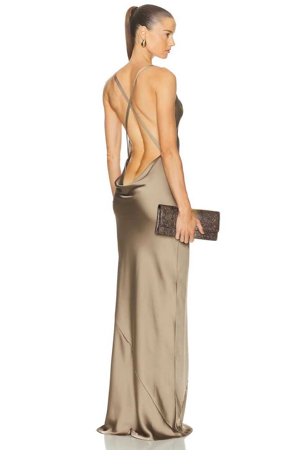 Cross Back Bias Gown - 1