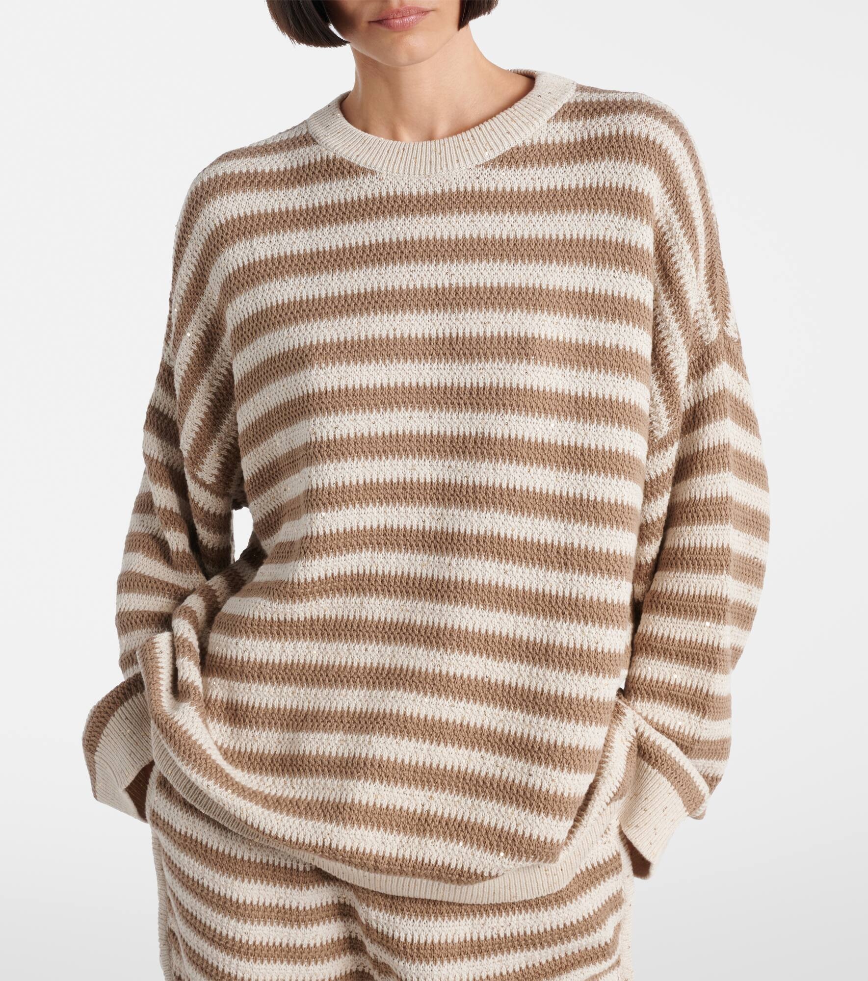 Striped cotton-blend sweater - 5