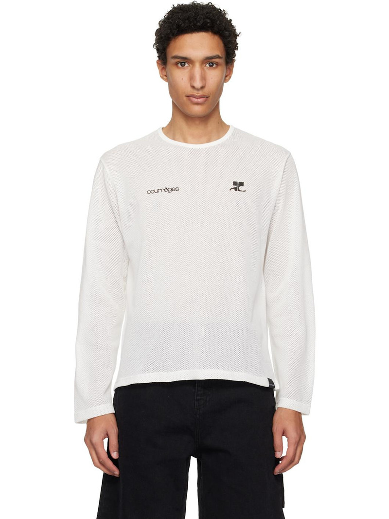 White Printed Mesh T-shirt 1