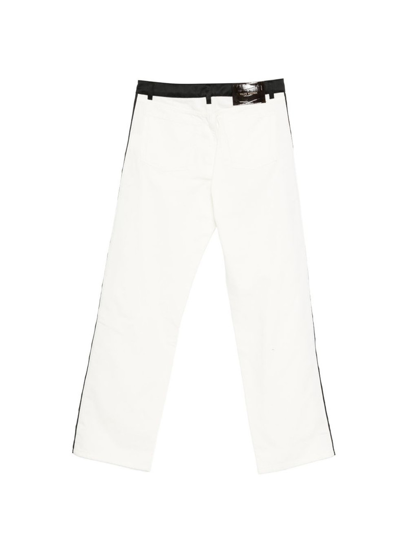 WALES BONNER belt-loop logo-patch trousers outlook