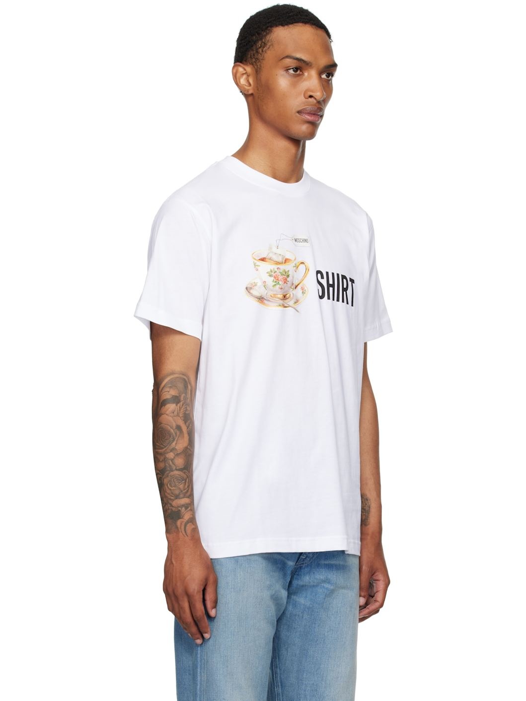 White Printed Organic Cotton T-shirt - 2