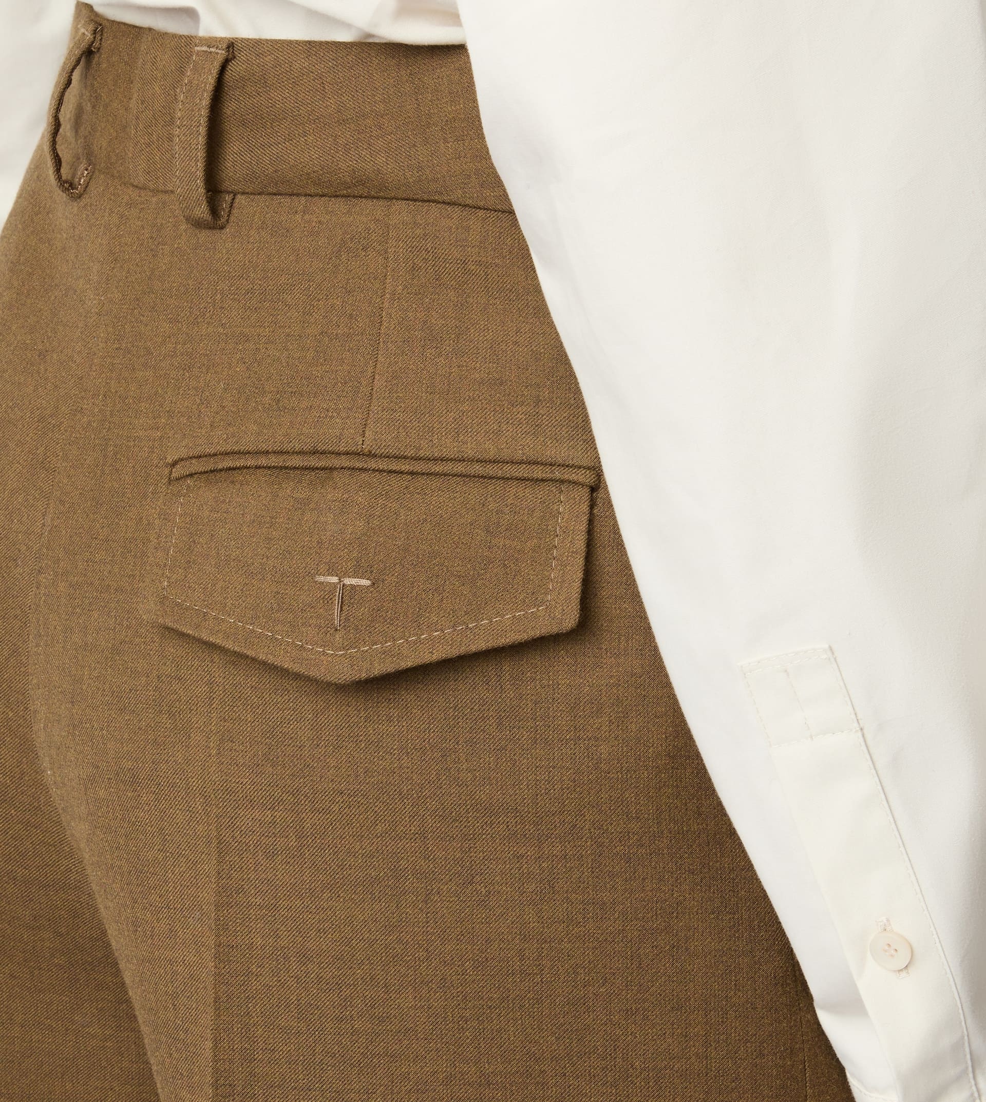 PANTS IN WOOL - BROWN - 4