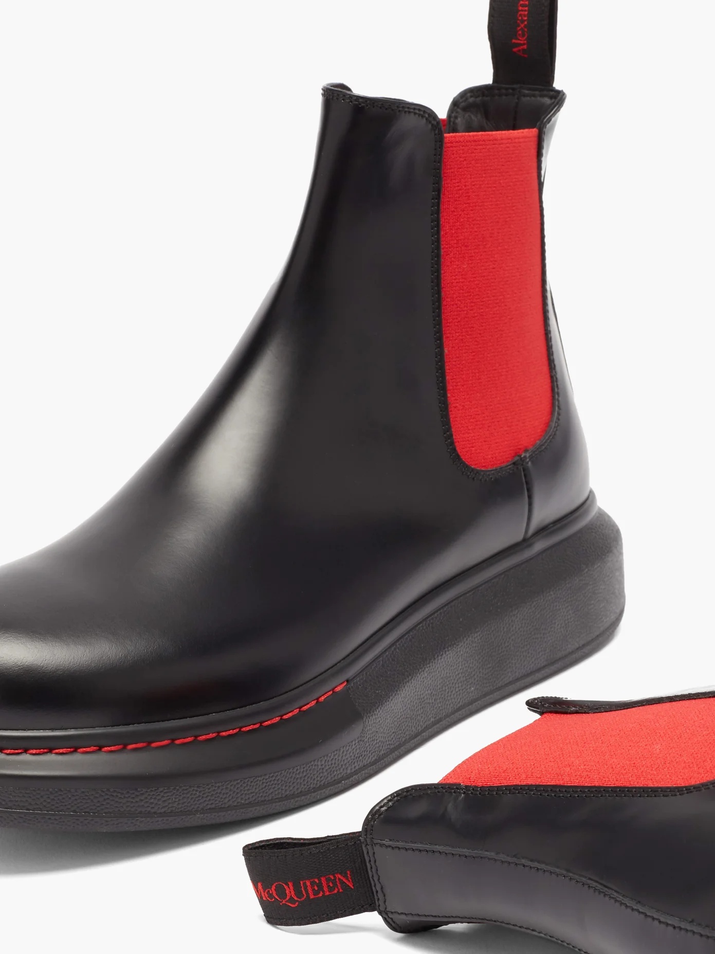 Hybrid exaggerated-sole leather Chelsea boots - 6