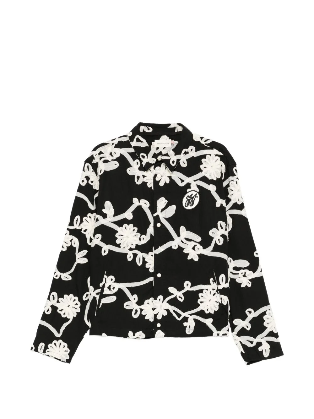 floral-embroidered shirt - 1
