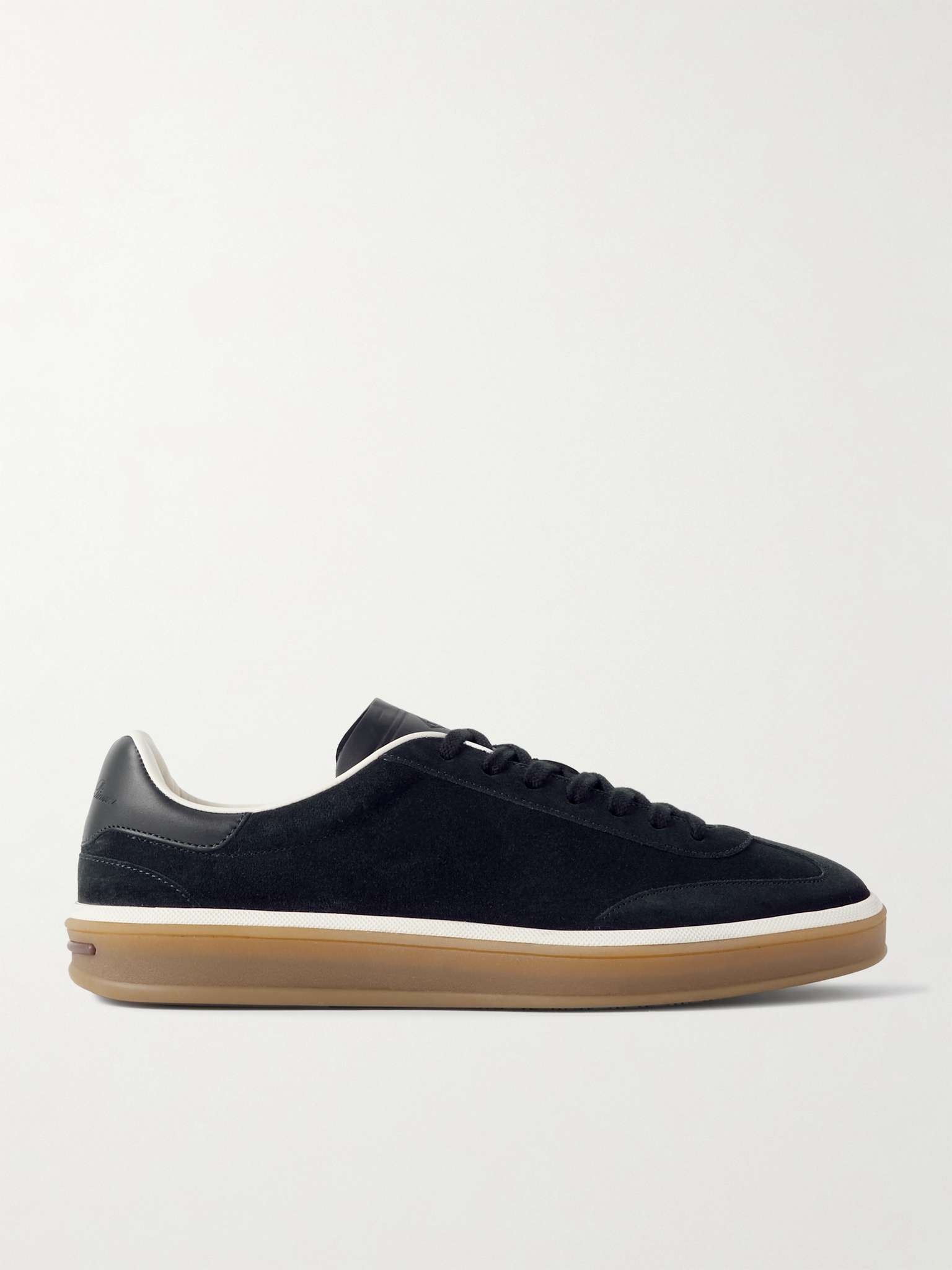 Tennis Walk Leather-Trimmed Suede Sneakers - 1