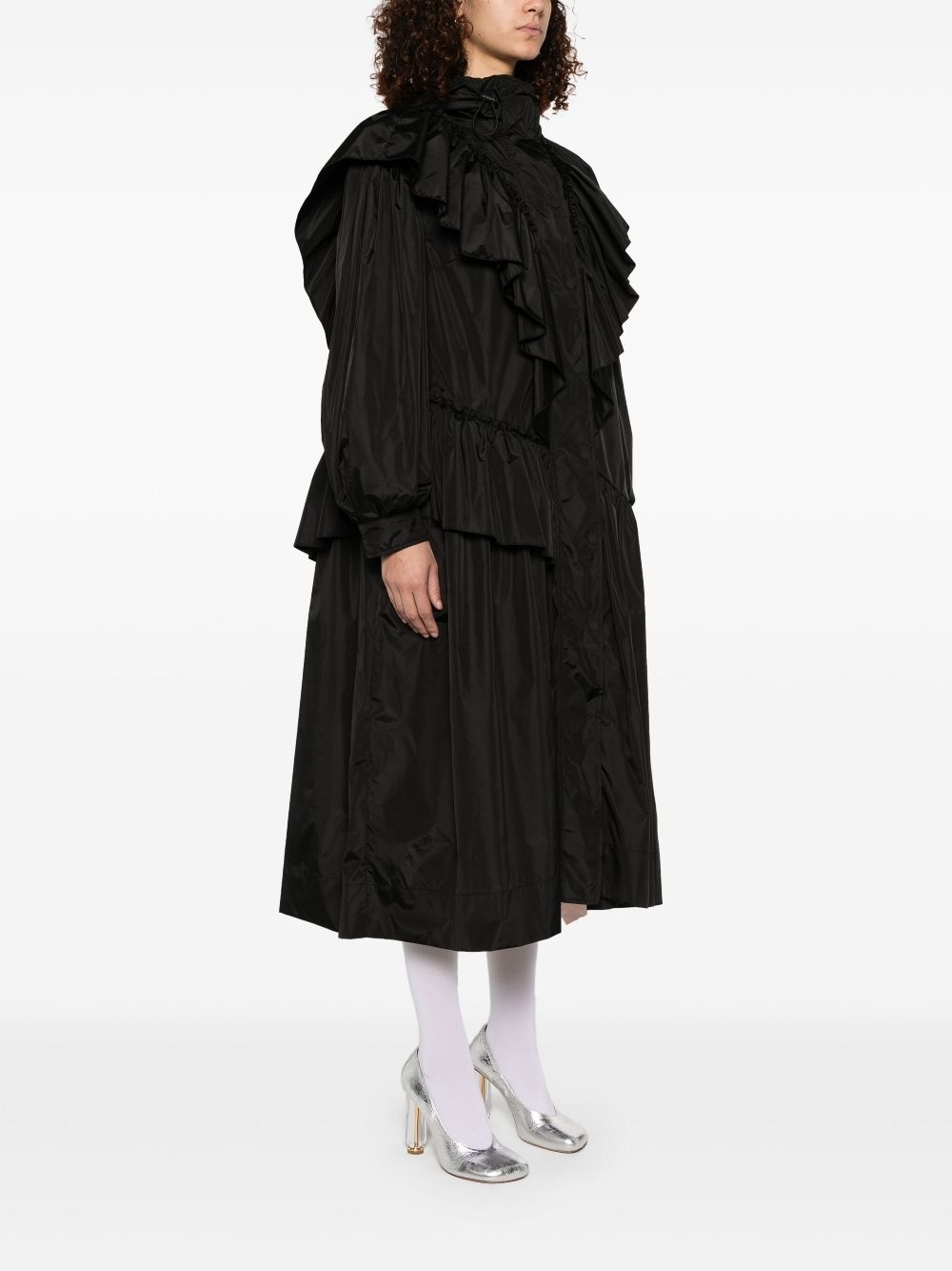 ruffle-detail coat - 3