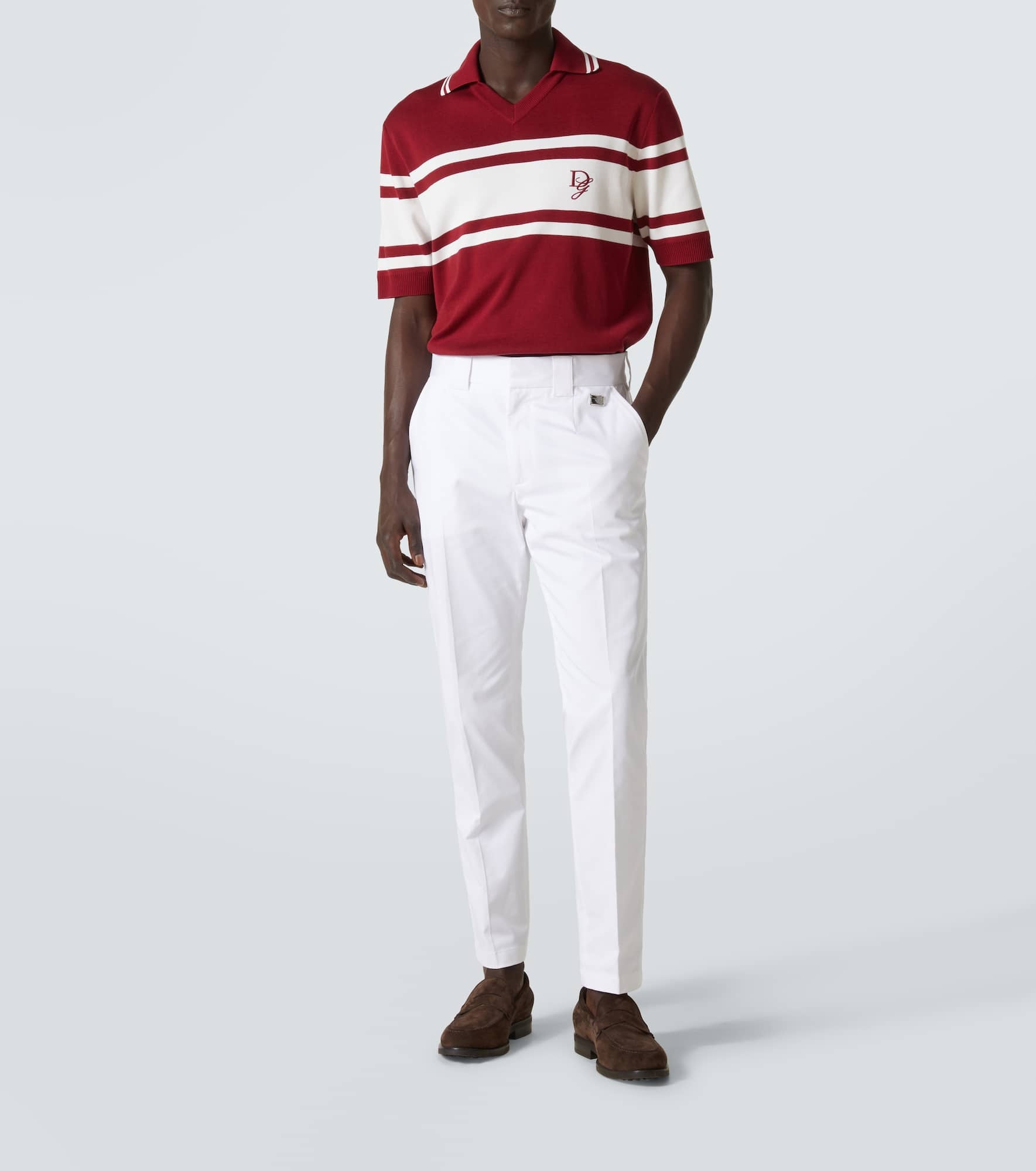 Cotton gabardine straight pants - 2