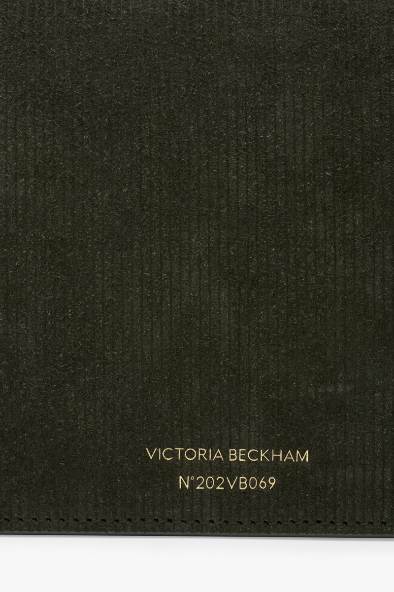 Mini Dorian Bag In Dark Olive Stripe Embossed Suede 6