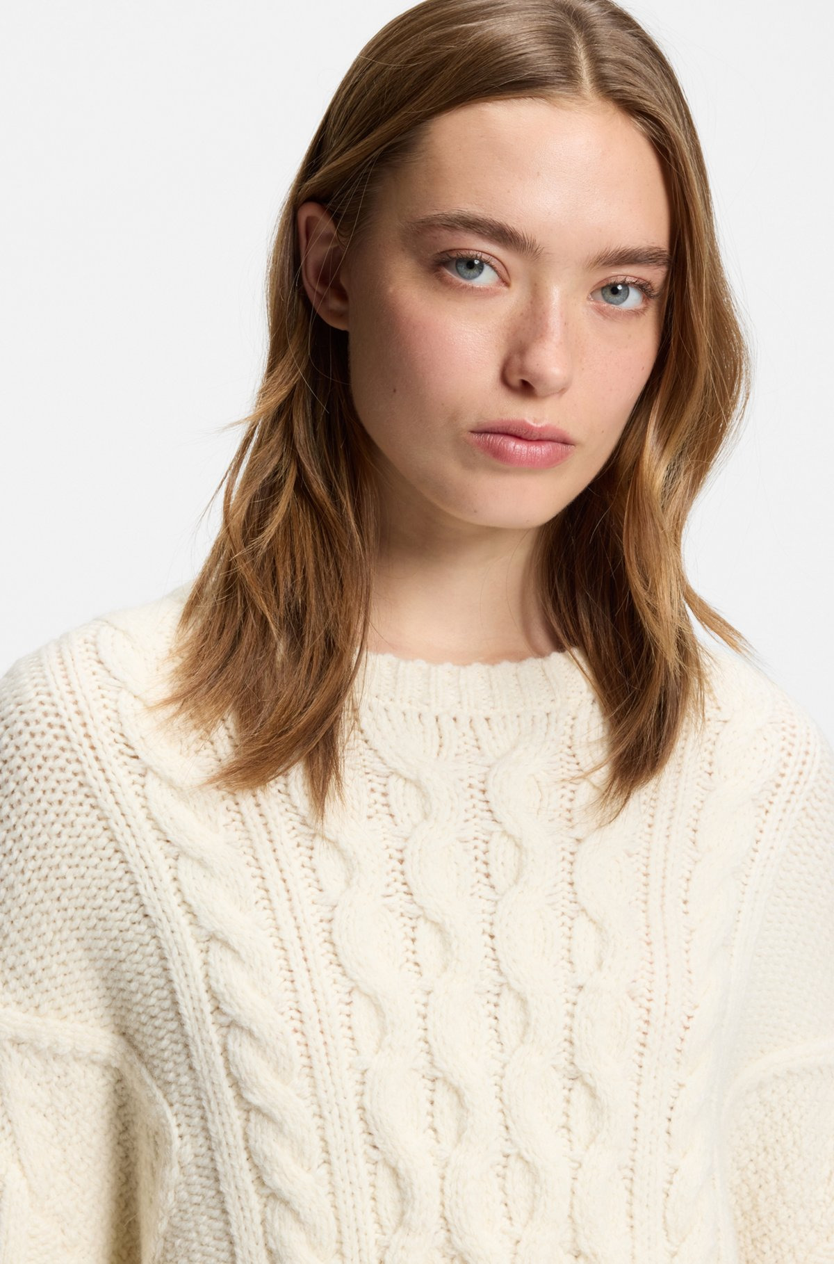 OVERSIZE-FIT SWEATER WITH CABLE KNIT - 5
