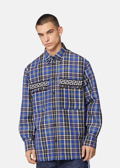 VERSACE Tartan Wool Blend Shirt outlook