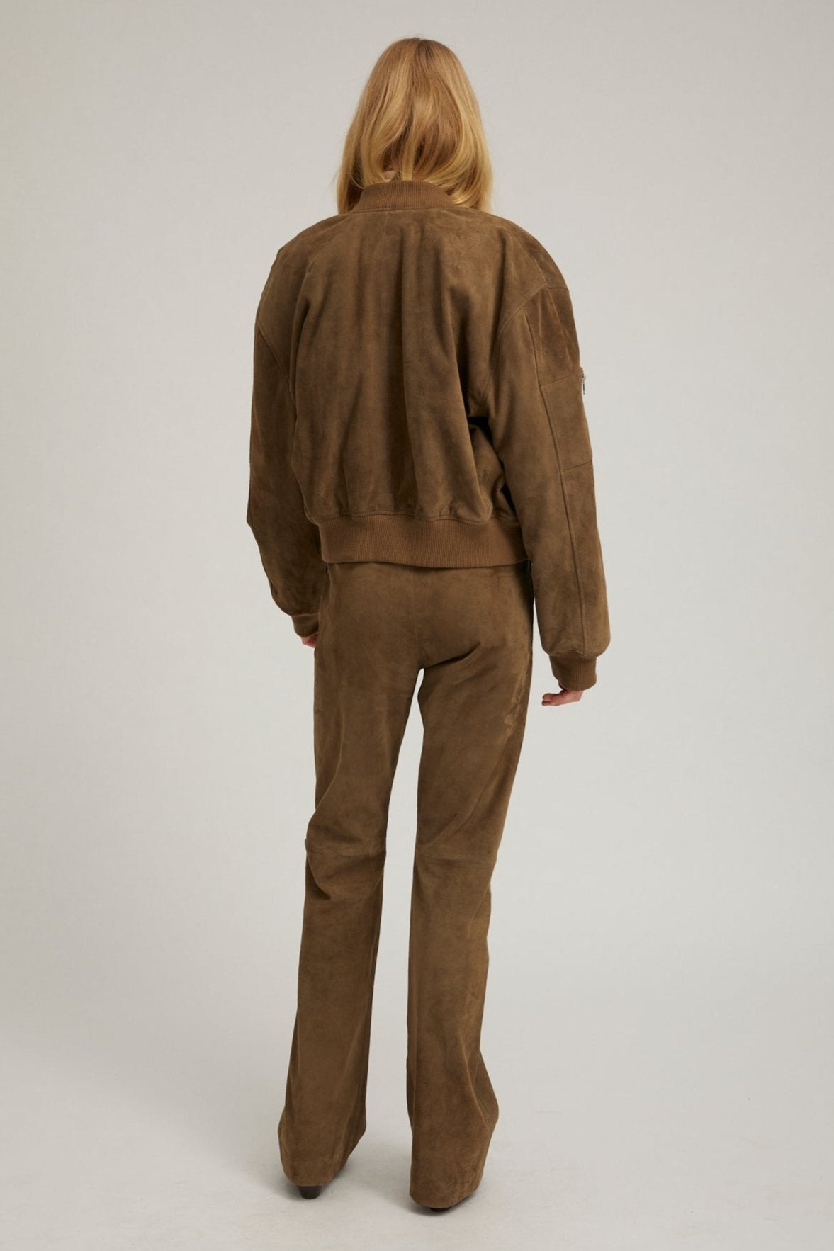 OLIVE SUEDE BOMBER - 4