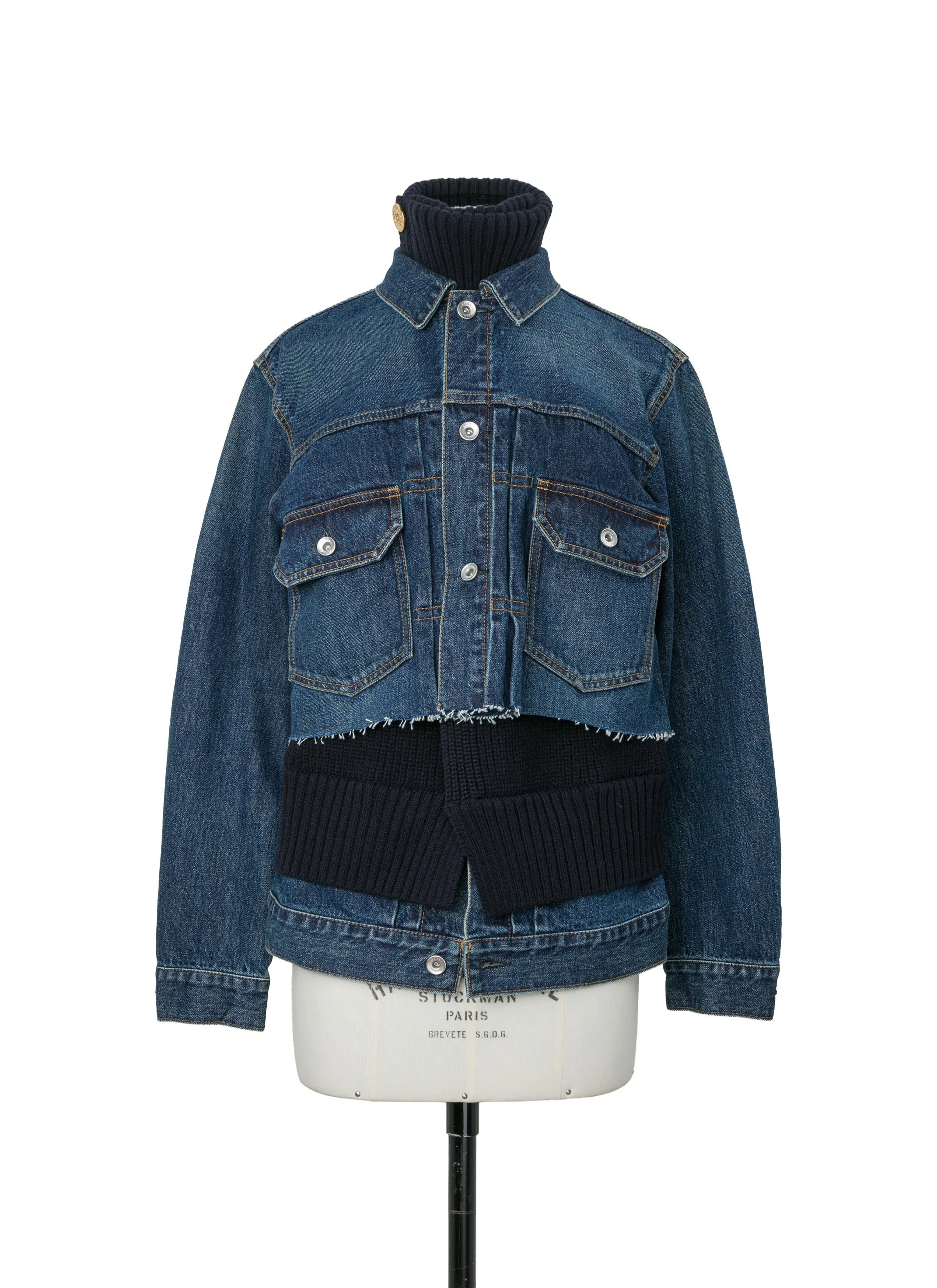 Denim x Wool Knit Jacket - 1